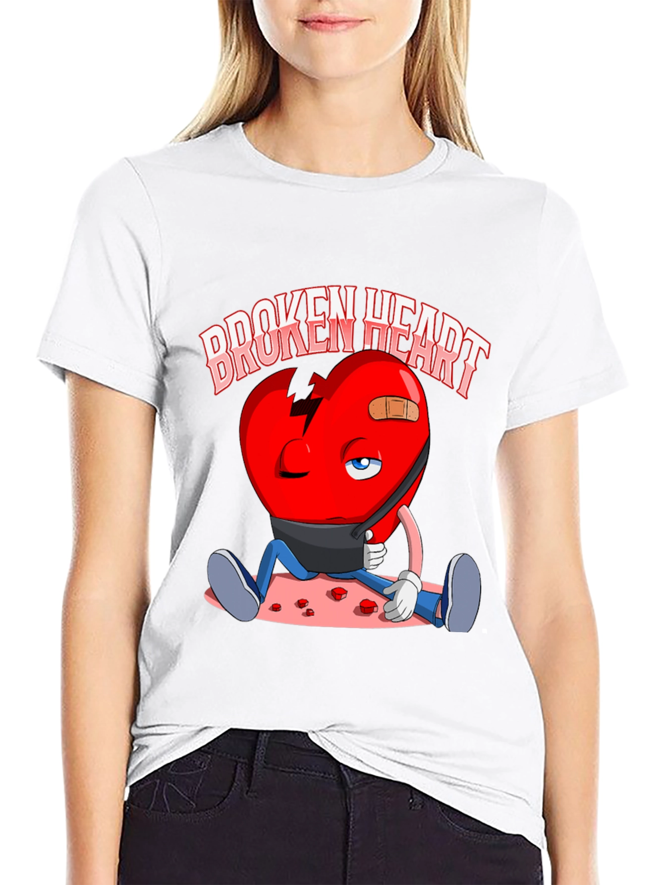Broken Heart Graphic Print T-Shirt