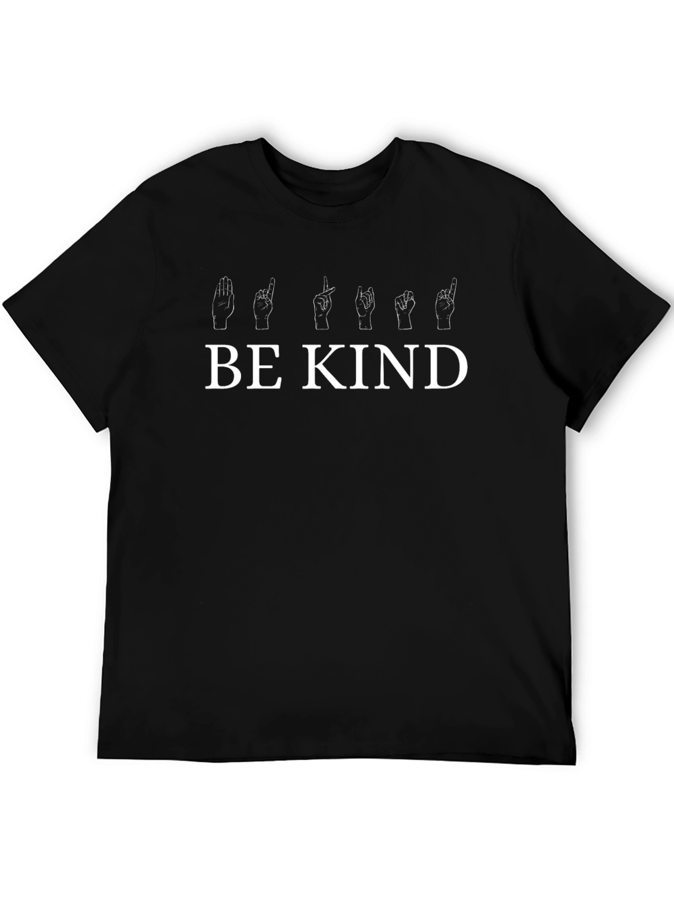 Be Kind Sign Language T-Shirt - Black