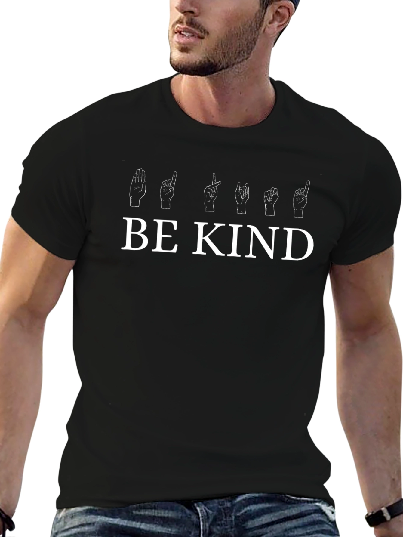 Be Kind Sign Language T-Shirt - Black