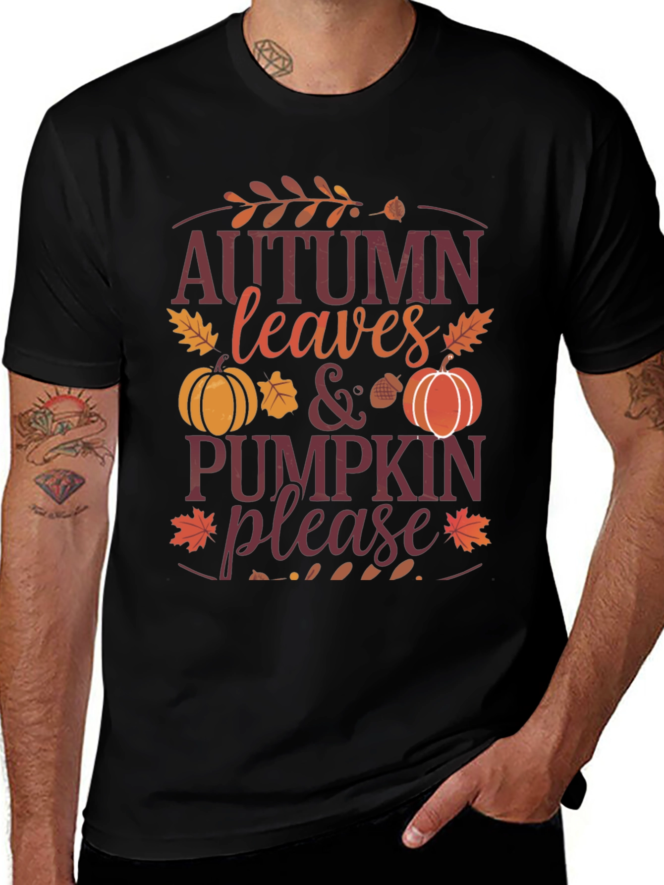 Autumn Leaves & Pumpkin Please Graphic Tee
