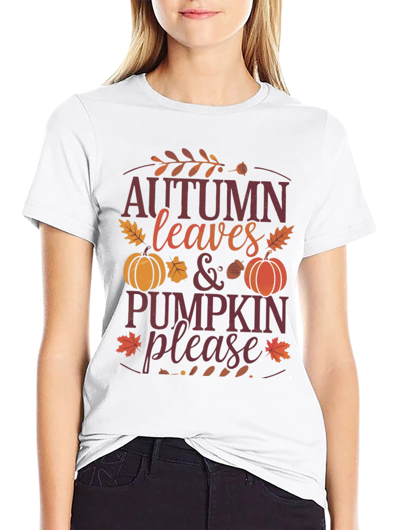Autumn Leaves & Pumpkin Please Graphic Tee