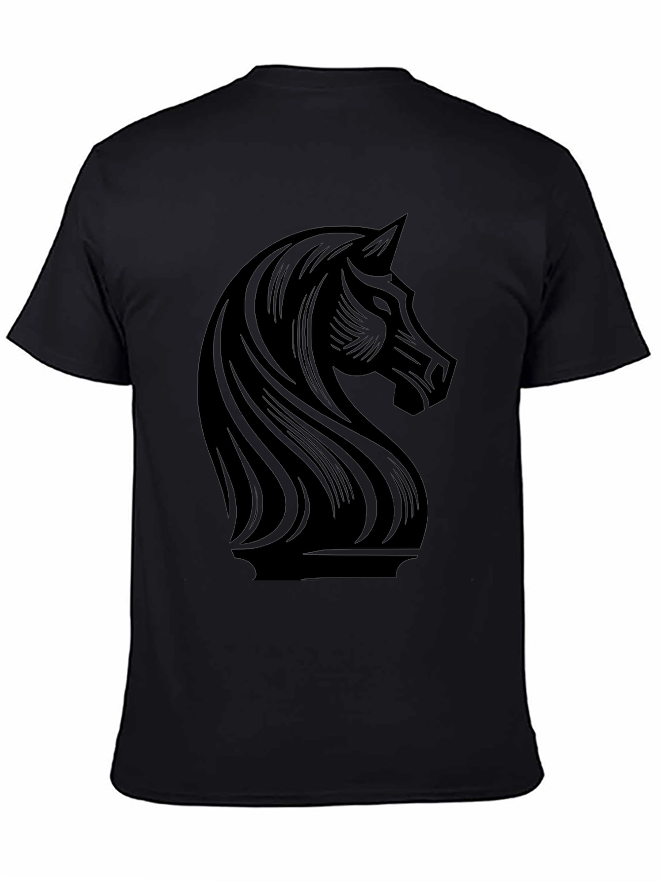 Chess Knight Graphic Tee - Stylish Black T-Shirt
