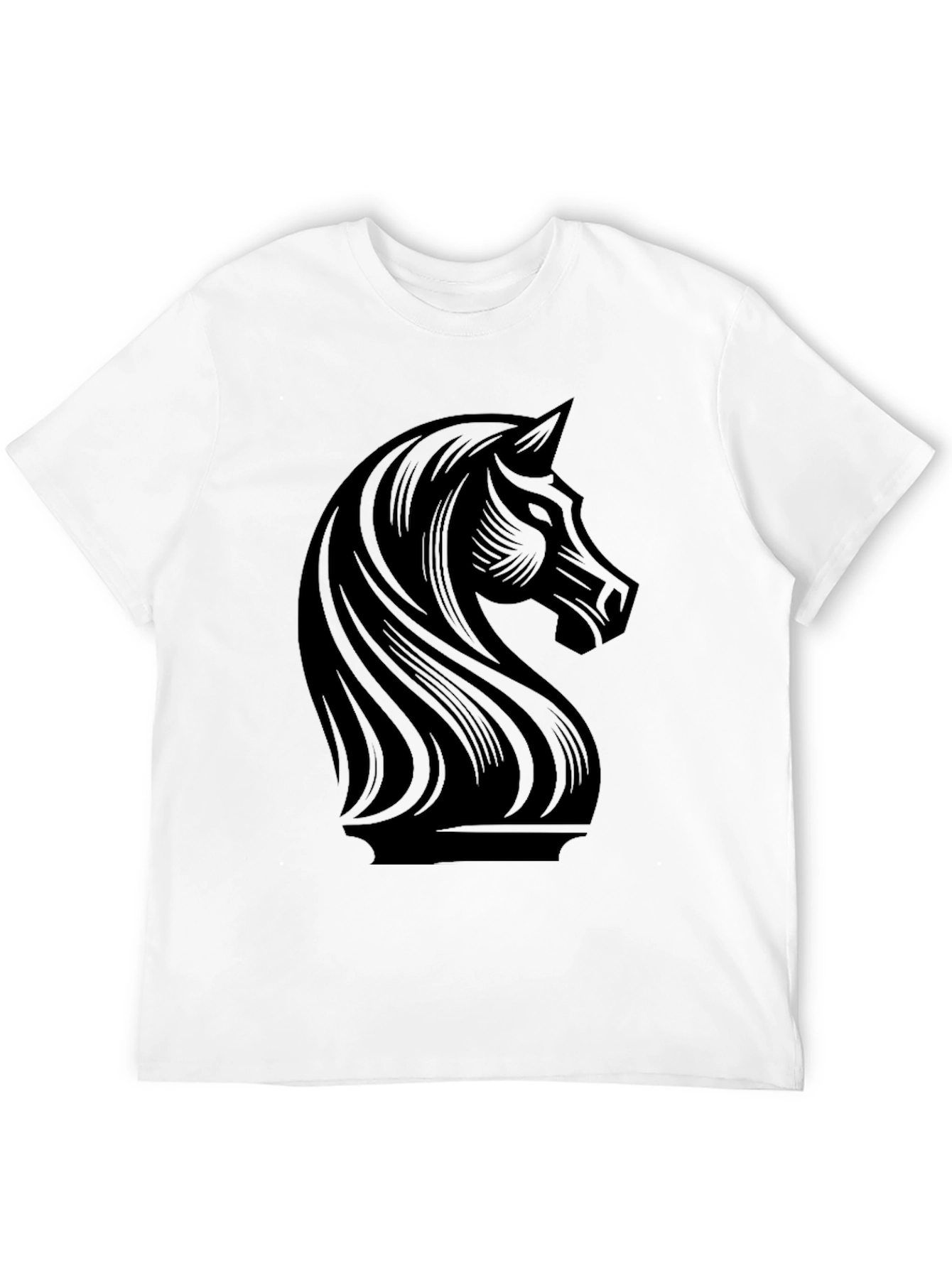Chess Knight Graphic Tee - Stylish Black T-Shirt