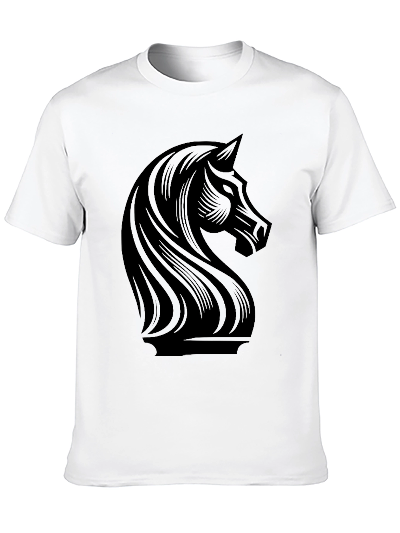 Chess Knight Graphic Tee - Stylish Black T-Shirt