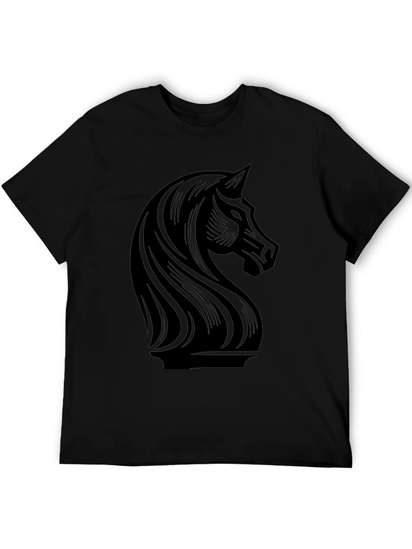 Chess Knight Graphic Tee - Stylish Black T-Shirt