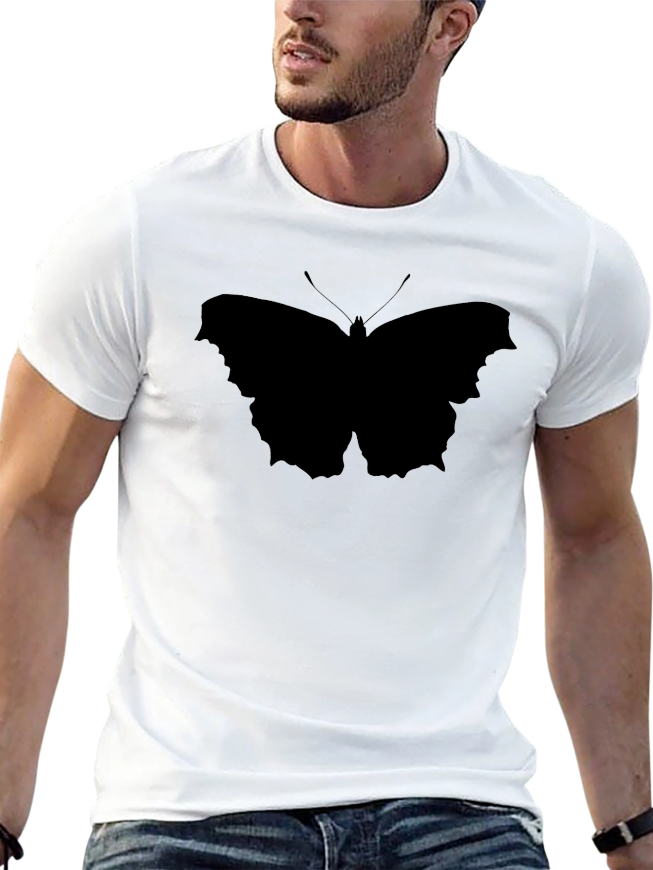Black Butterfly Graphic Tee - Stylish Mens T-Shirt