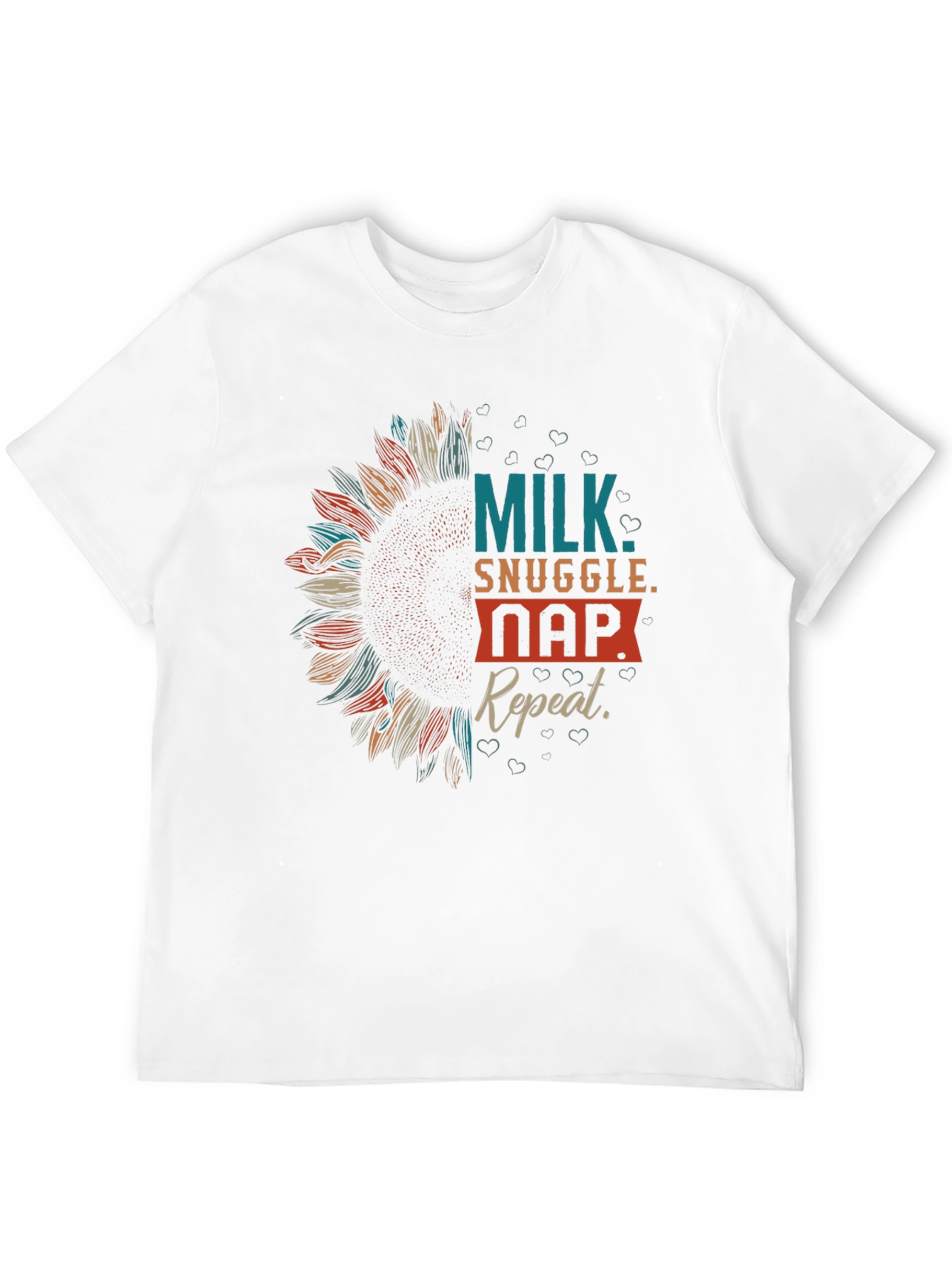 Milk Snuggle Nap Repeat Sunflower Tee