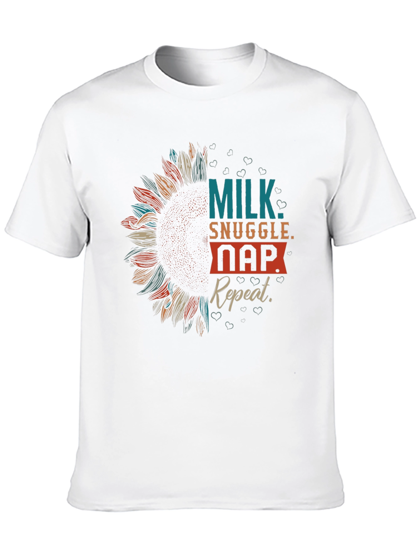 Milk Snuggle Nap Repeat Sunflower Tee