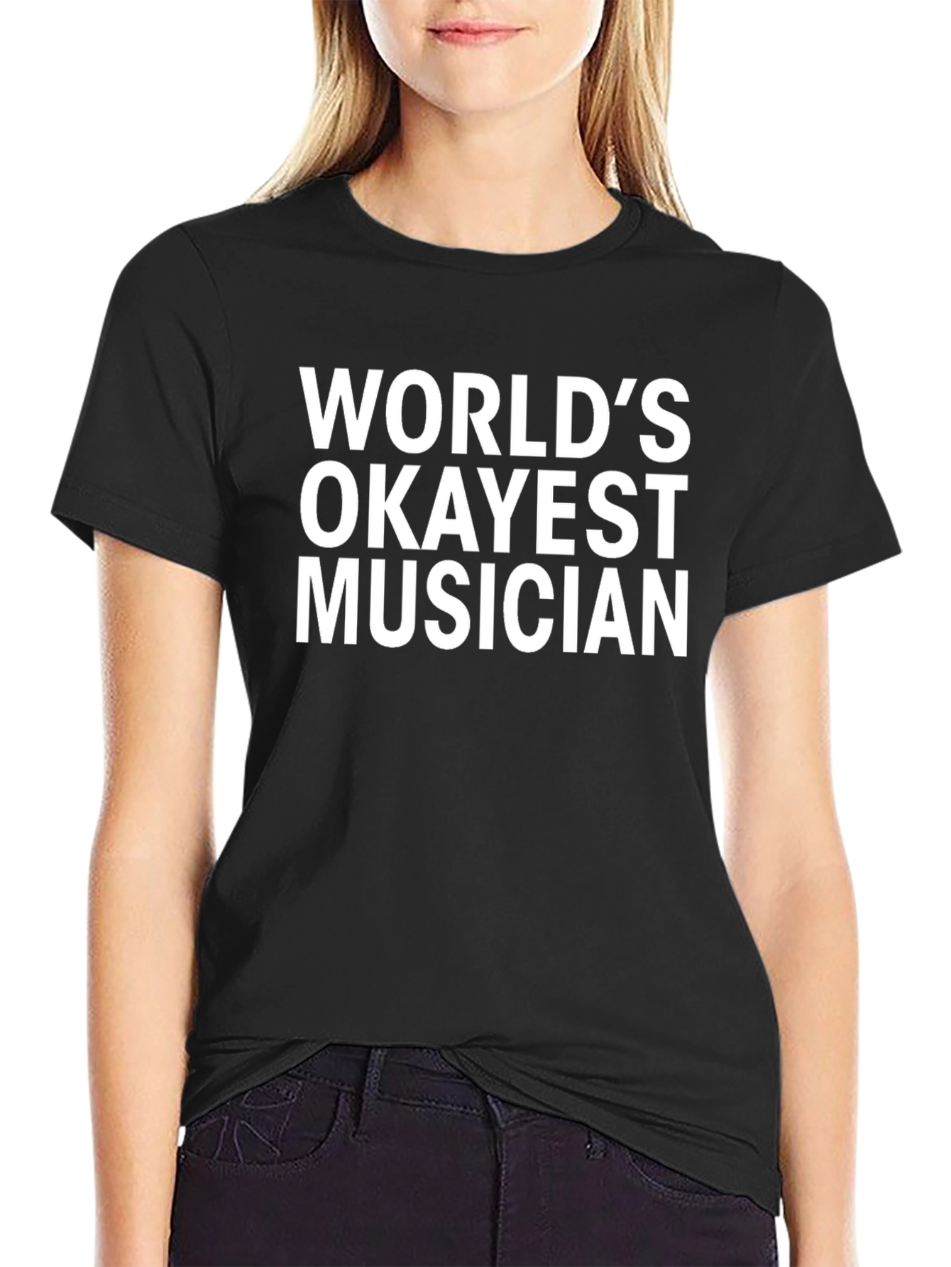 Worlds Okayest Musician T-Shirt - Funny Music Tee
