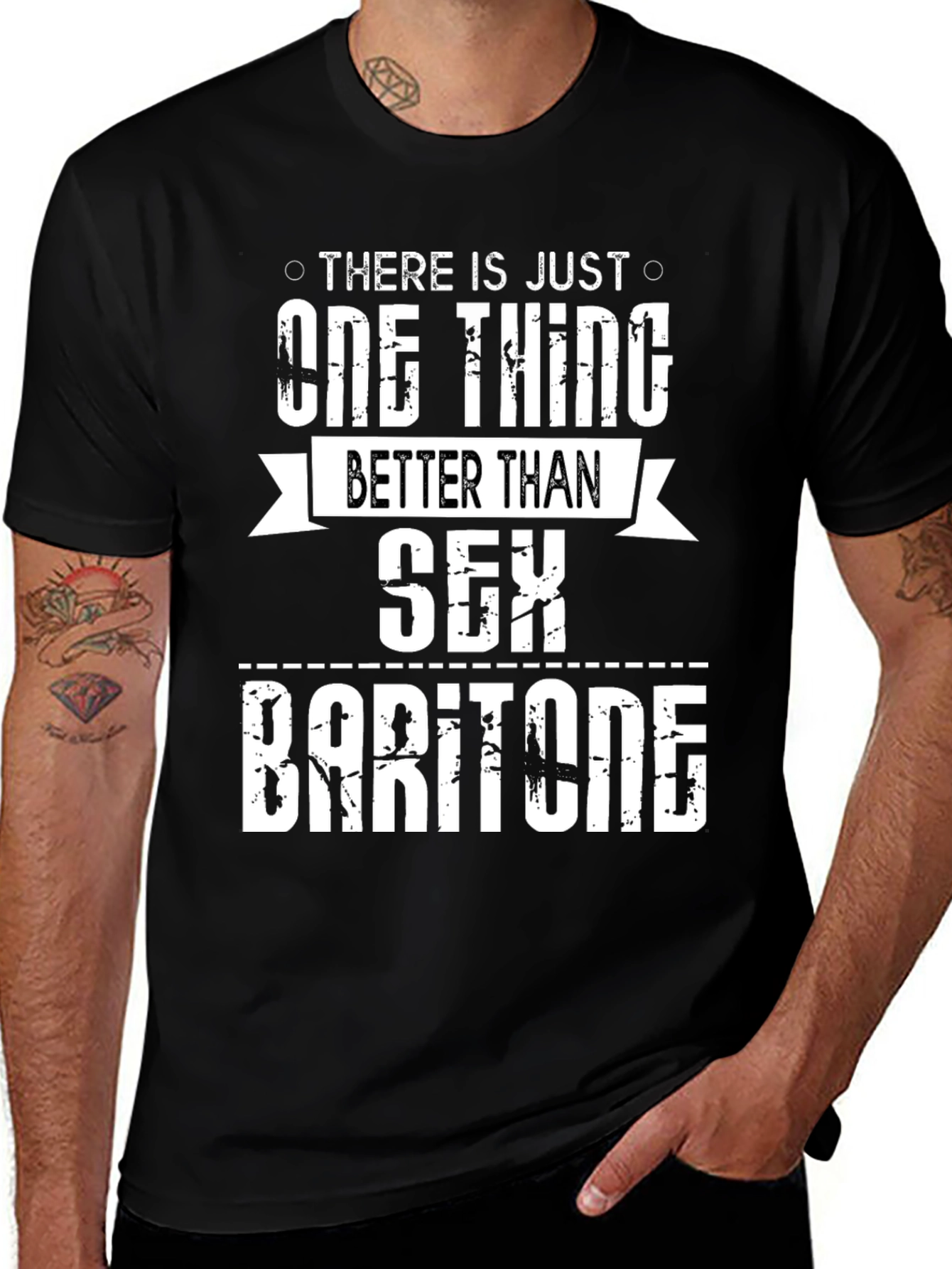 Funny Baritone T-Shirt: One Thing Better Than Sex!