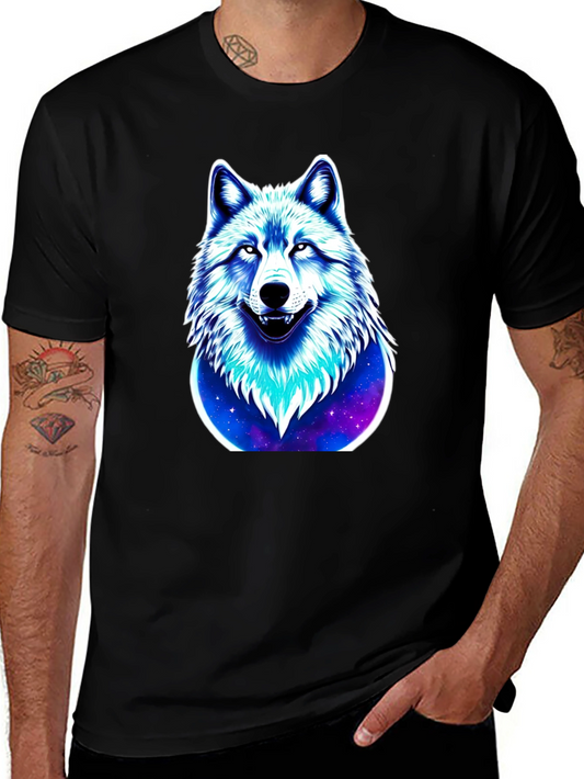 Wolf Galaxy Graphic Black T-Shirt