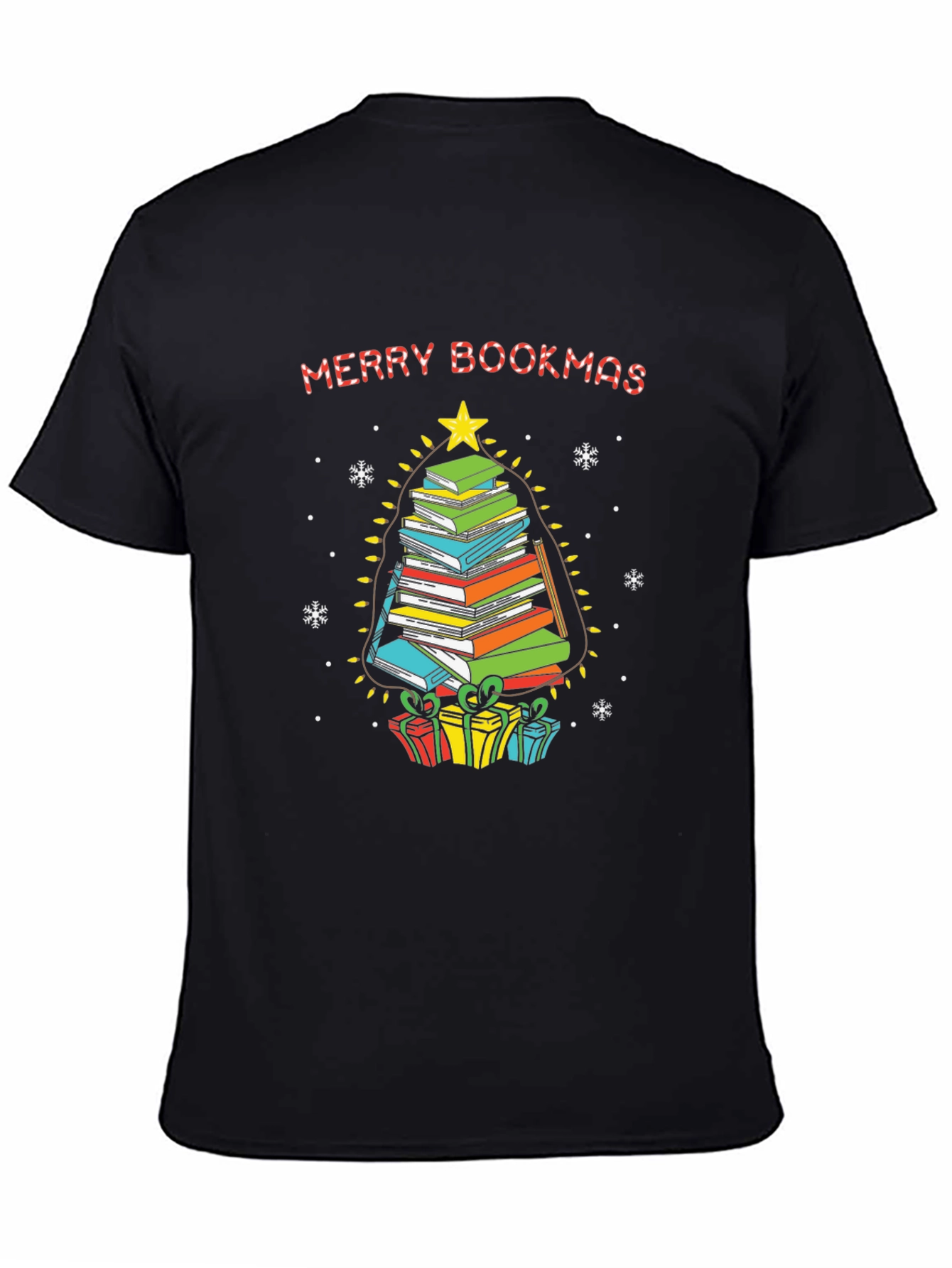 Merry Bookmas T-Shirt - Stacked Book Christmas Tree
