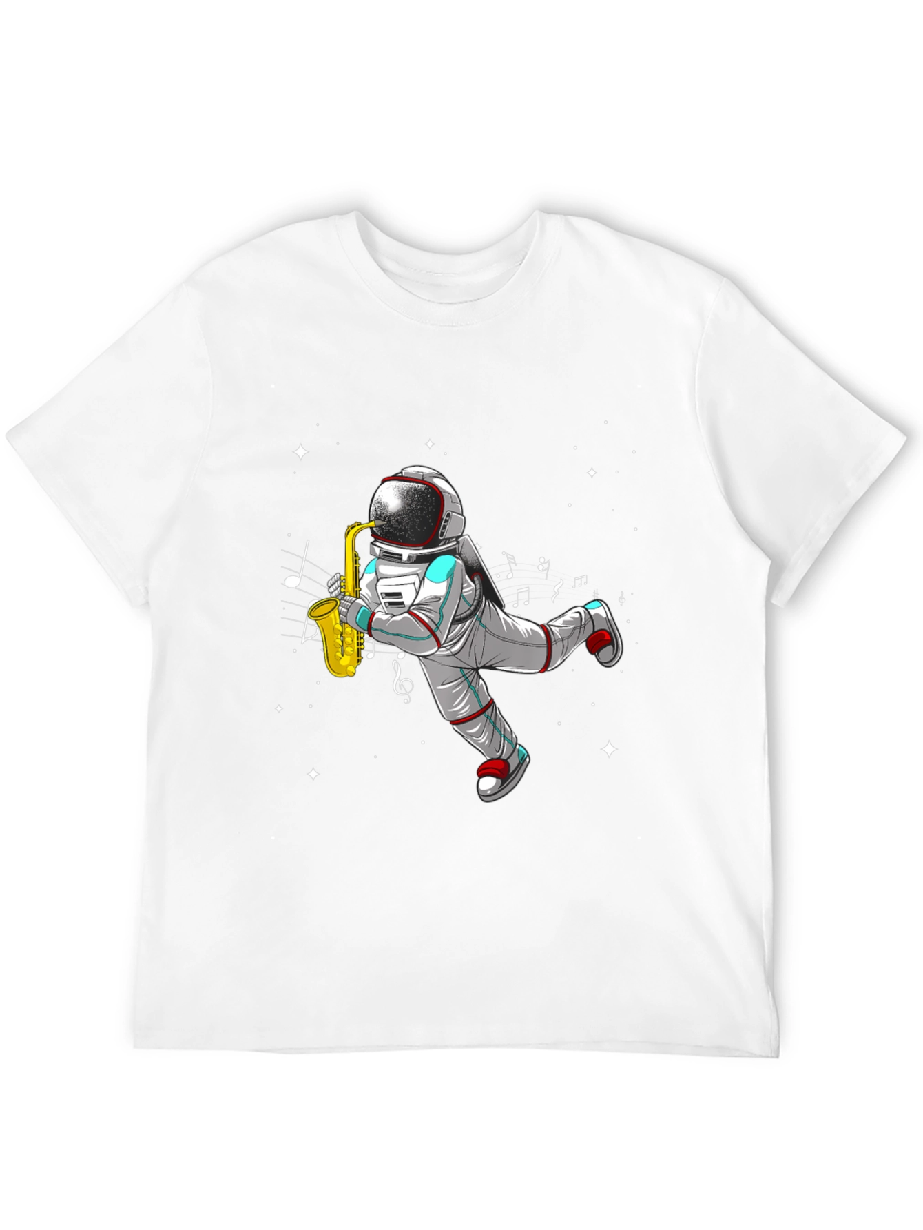 Astronaut Saxophone T-Shirt - Space Musician Tee