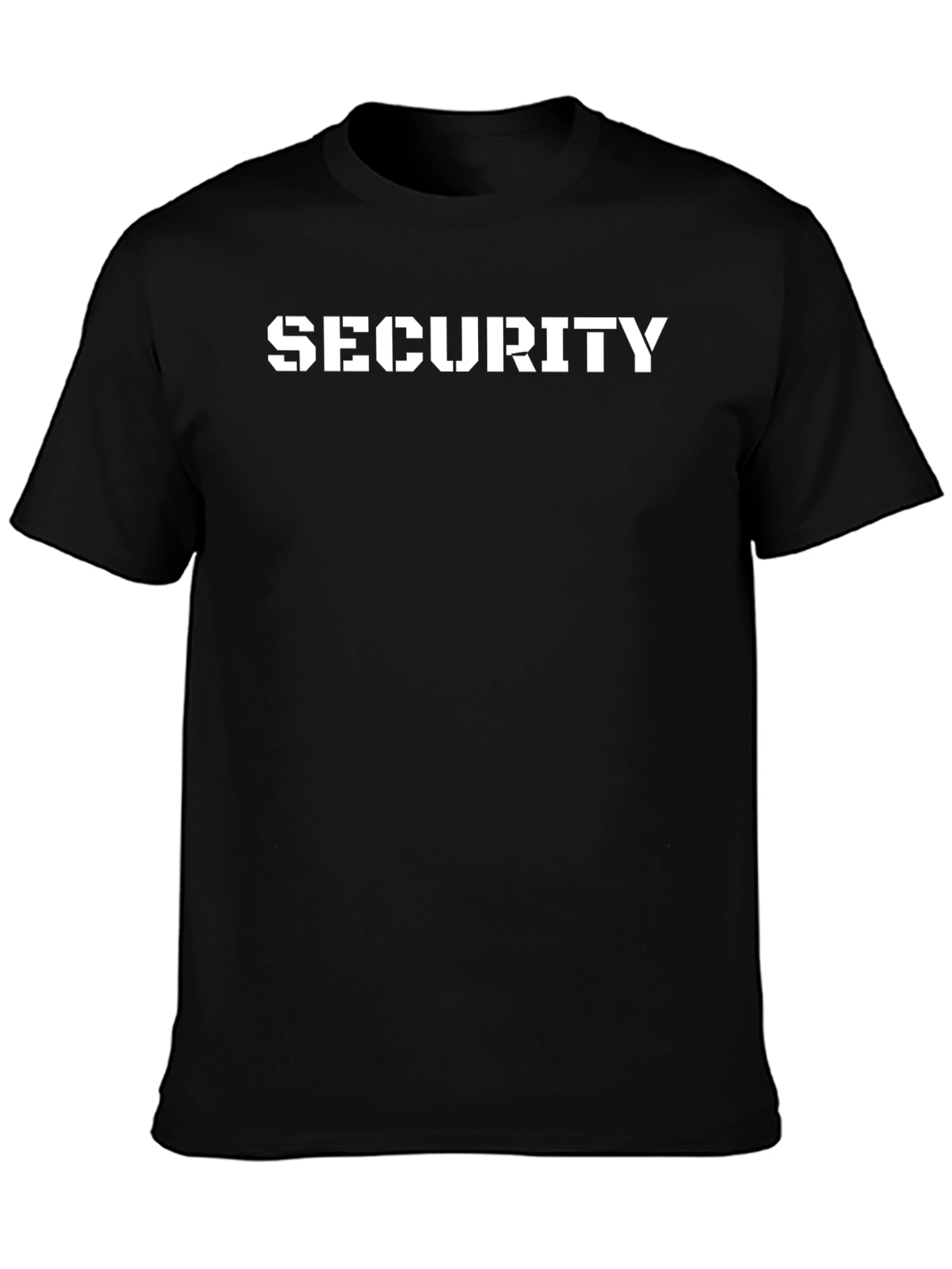 Security T-Shirt - Stencil Font Black Tee