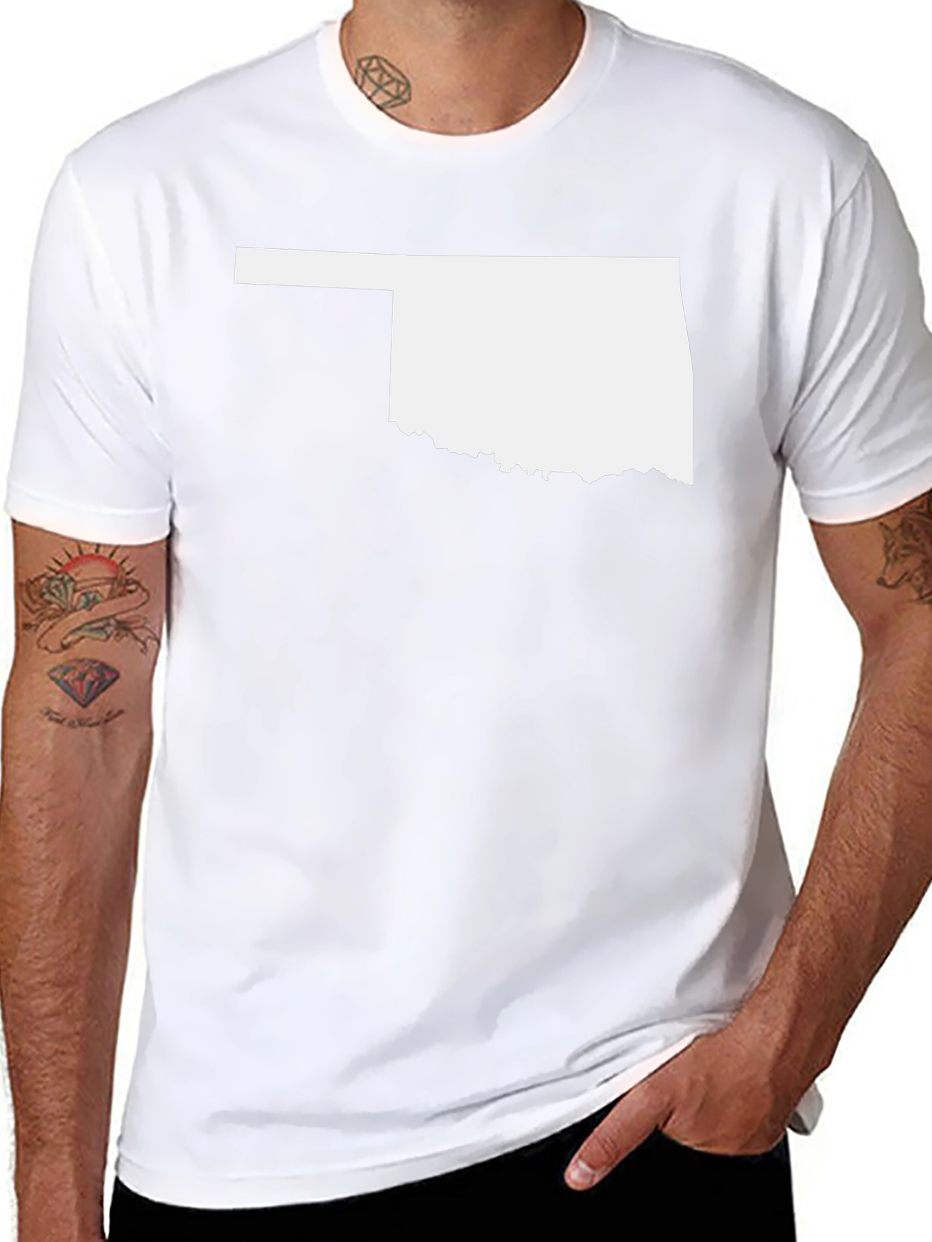 Oklahoma State Outline T-Shirt - Black