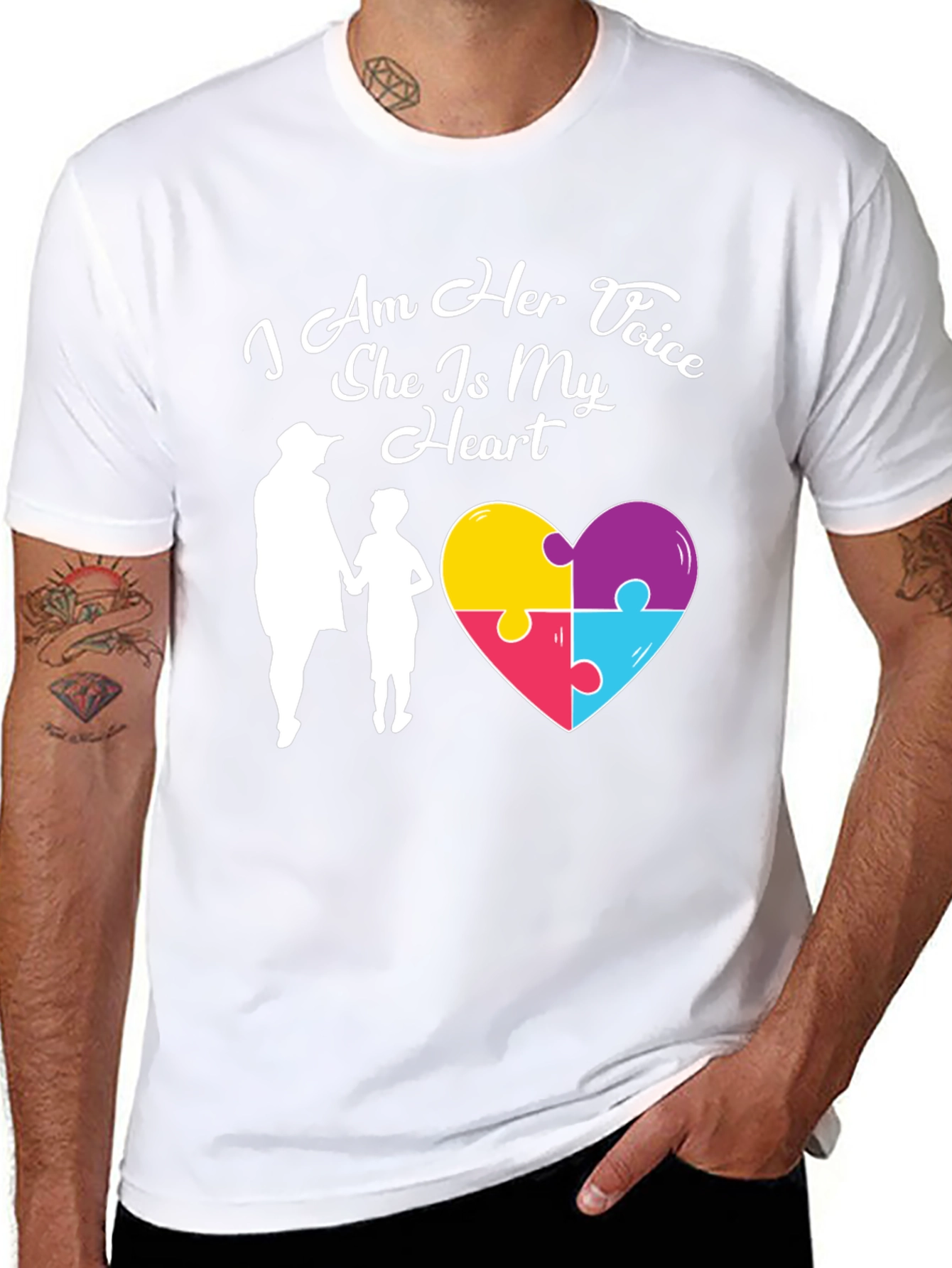 Autism Awareness T-Shirt - I Am Her Voice Heart