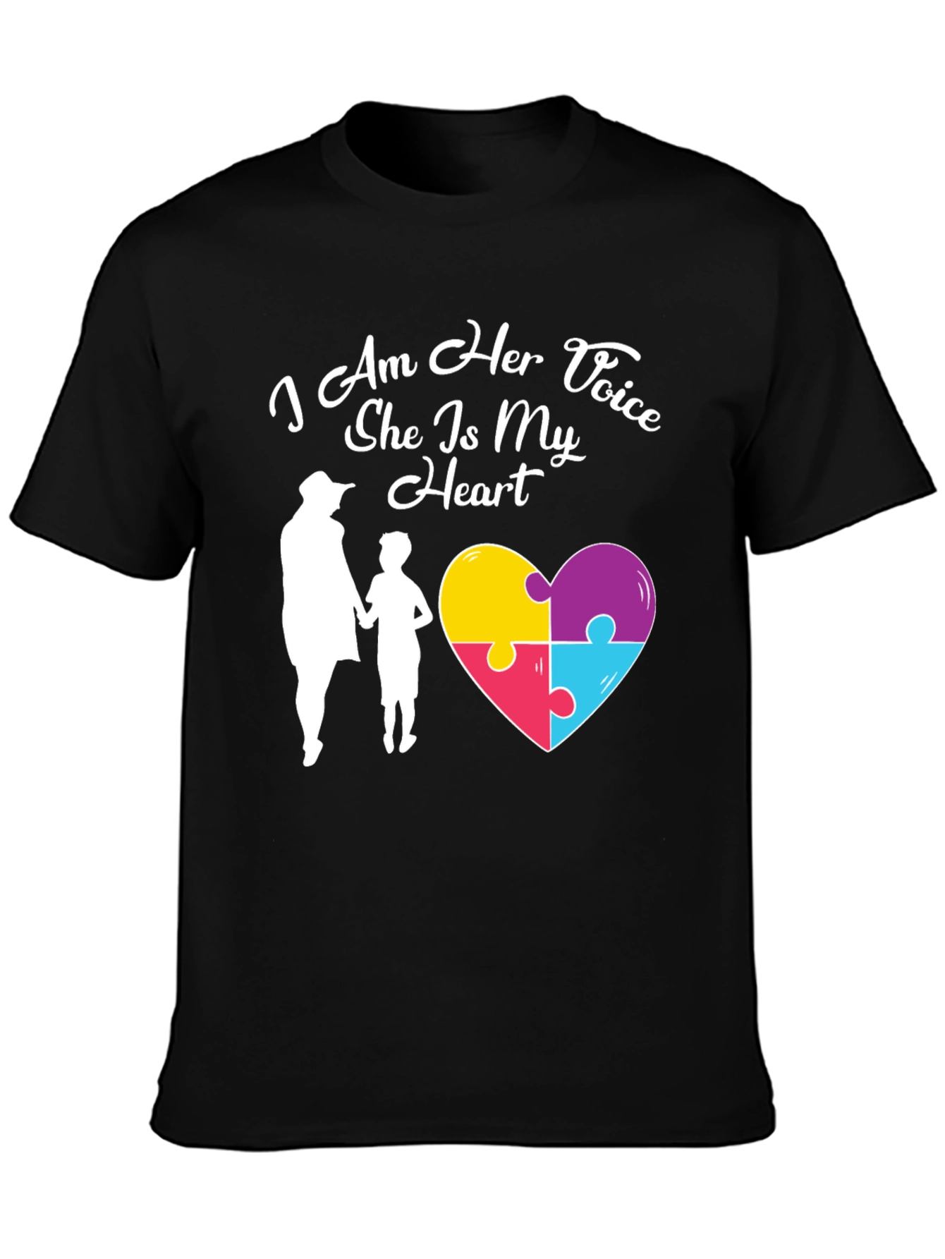 Autism Awareness T-Shirt - I Am Her Voice Heart