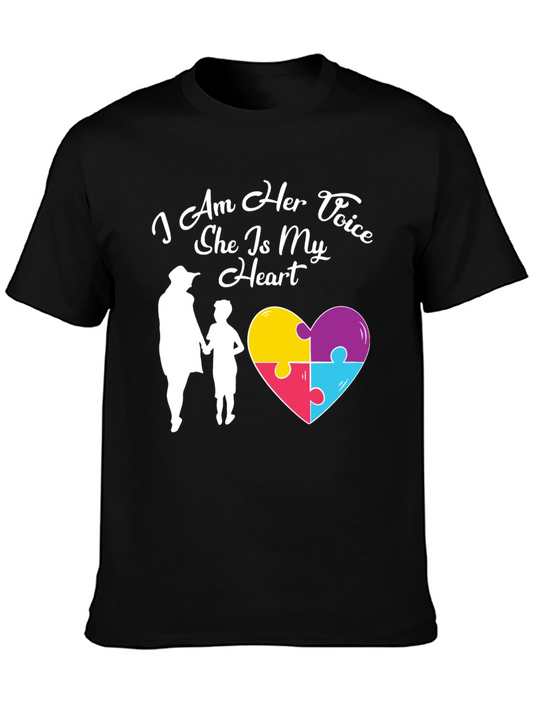 Autism Awareness T-Shirt - I Am Her Voice Heart