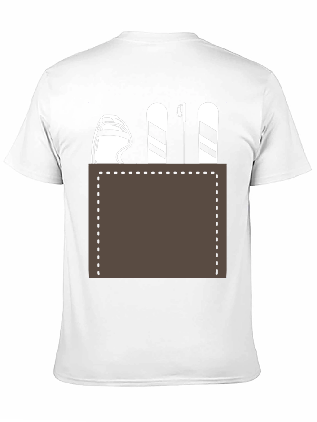 Skiing Pocket Graphic Tee - Black Cotton Blend