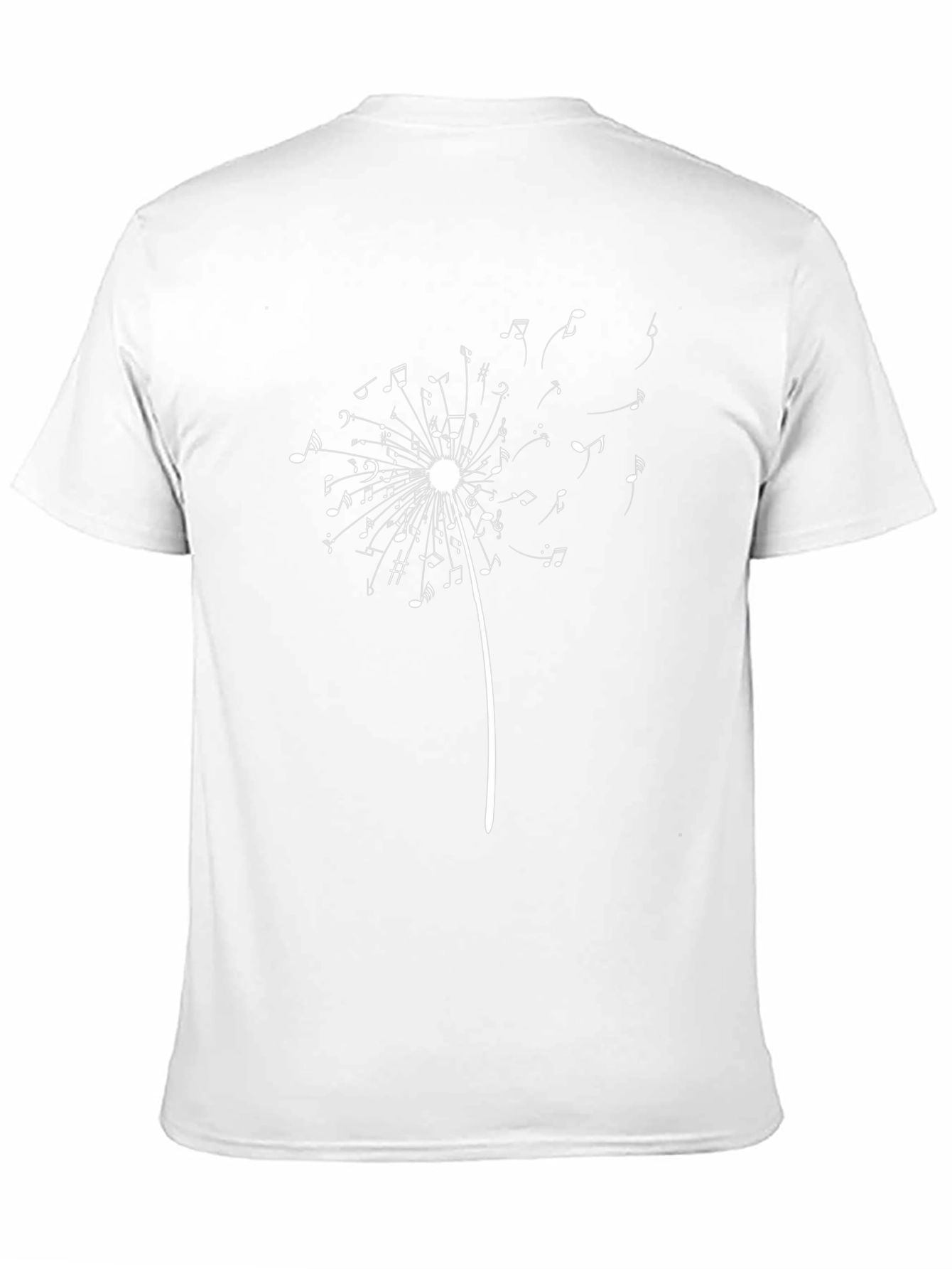 Musical Dandelion Graphic Tee - Black Cotton T-Shirt