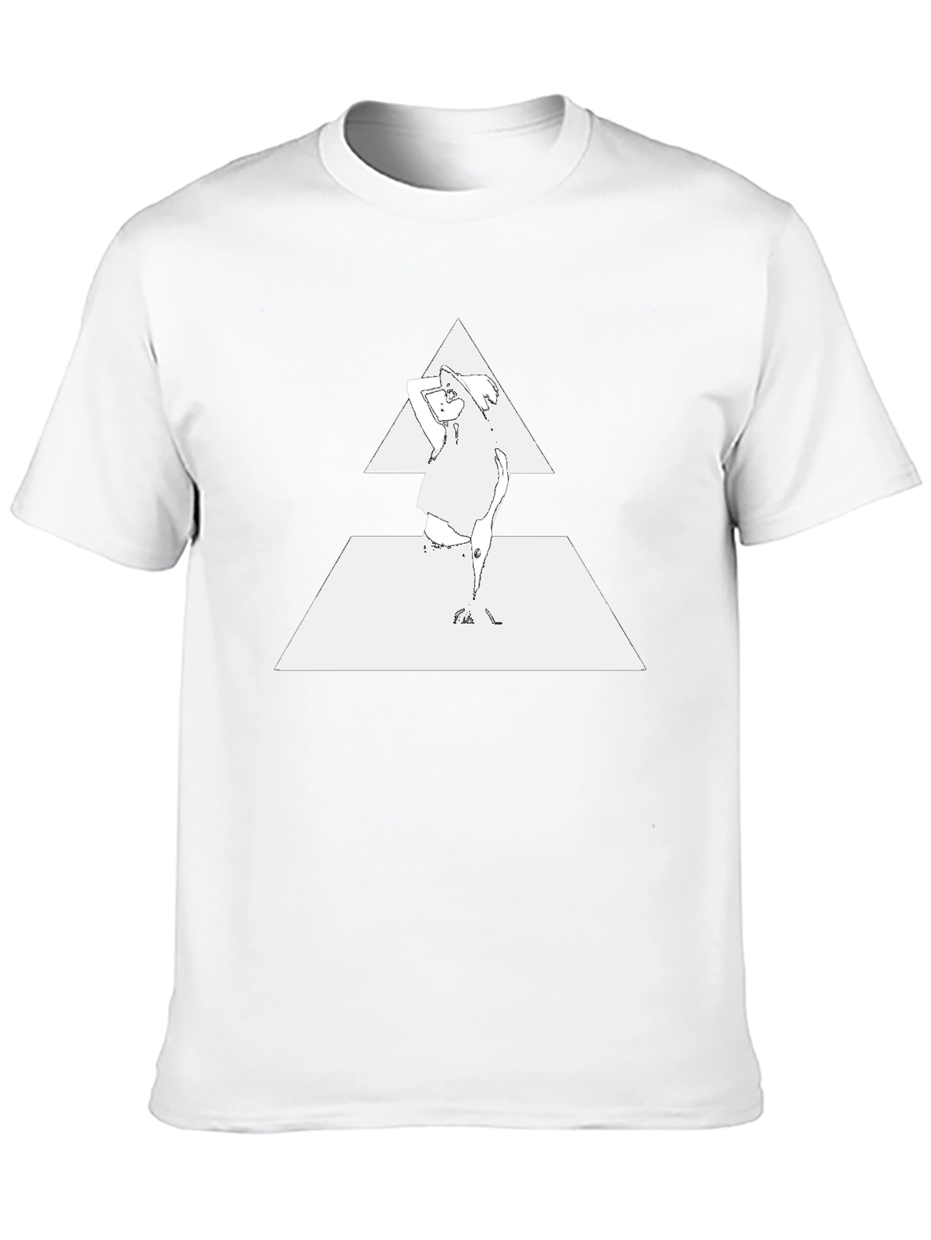 Abstract Triangle Graphic Tee - Modern Black T-Shirt