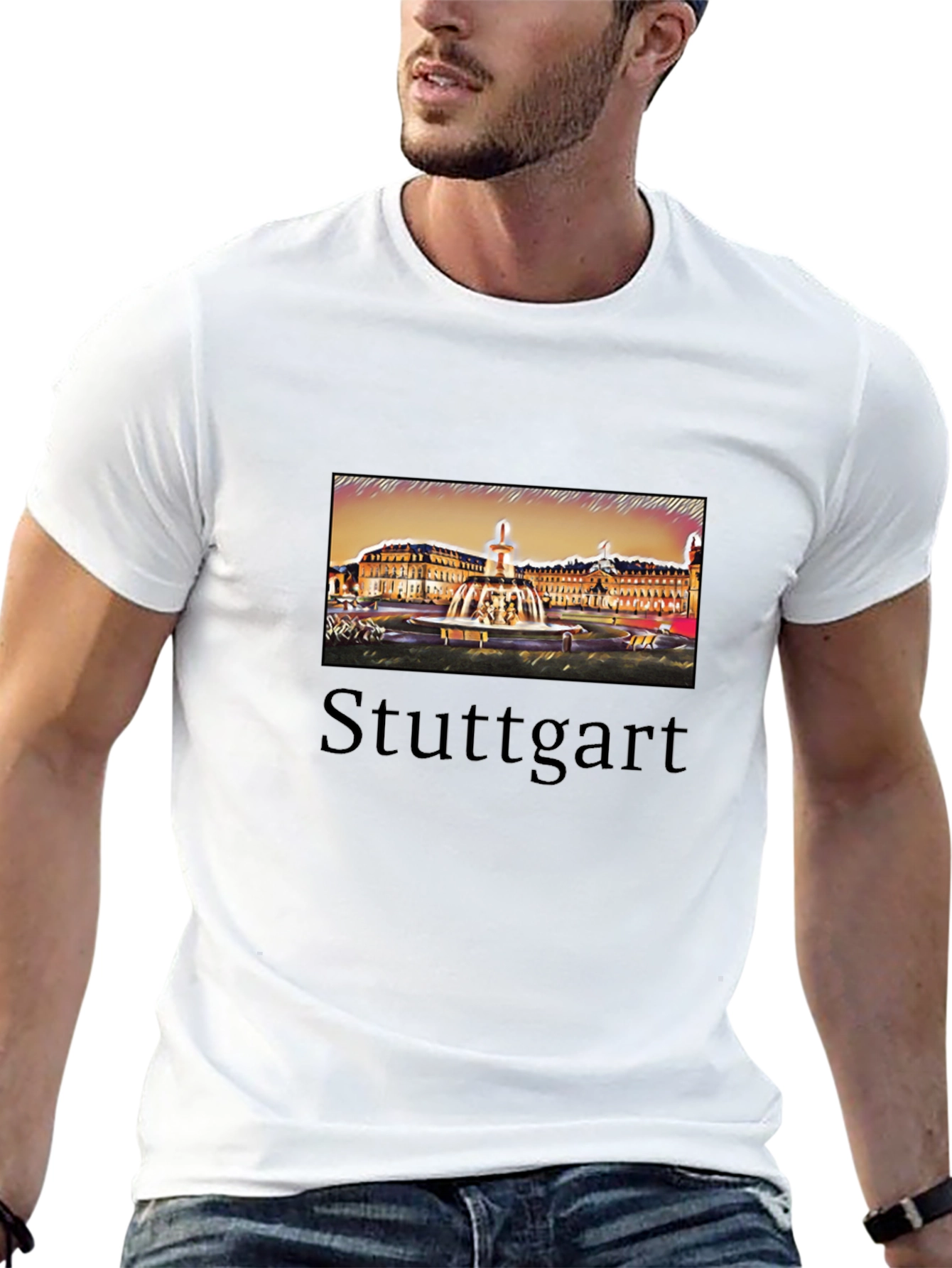 Stuttgart T-Shirt Black City Design