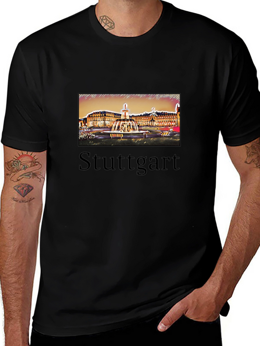 Stuttgart T-Shirt Black City Design