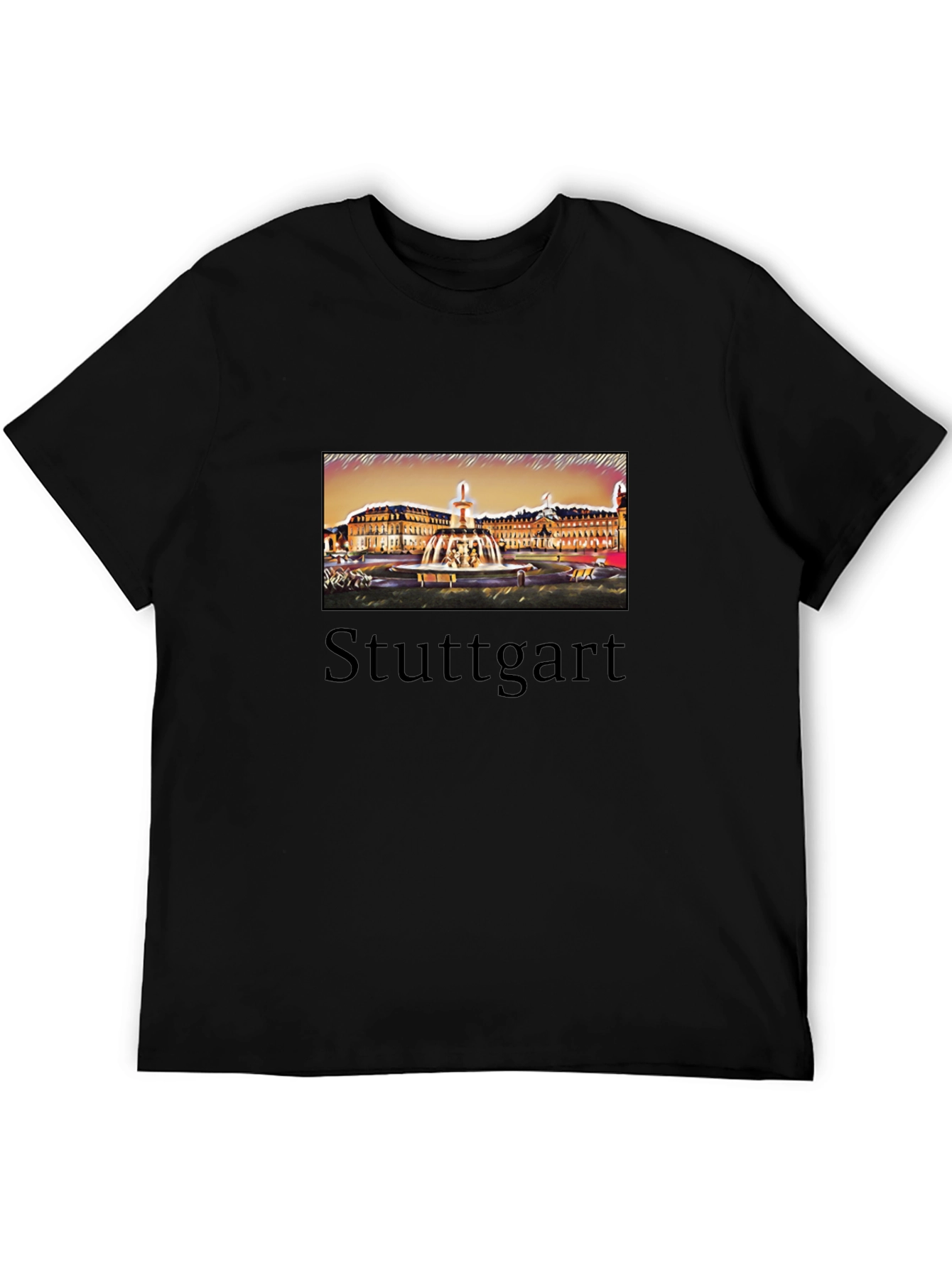 Stuttgart T-Shirt Black City Design