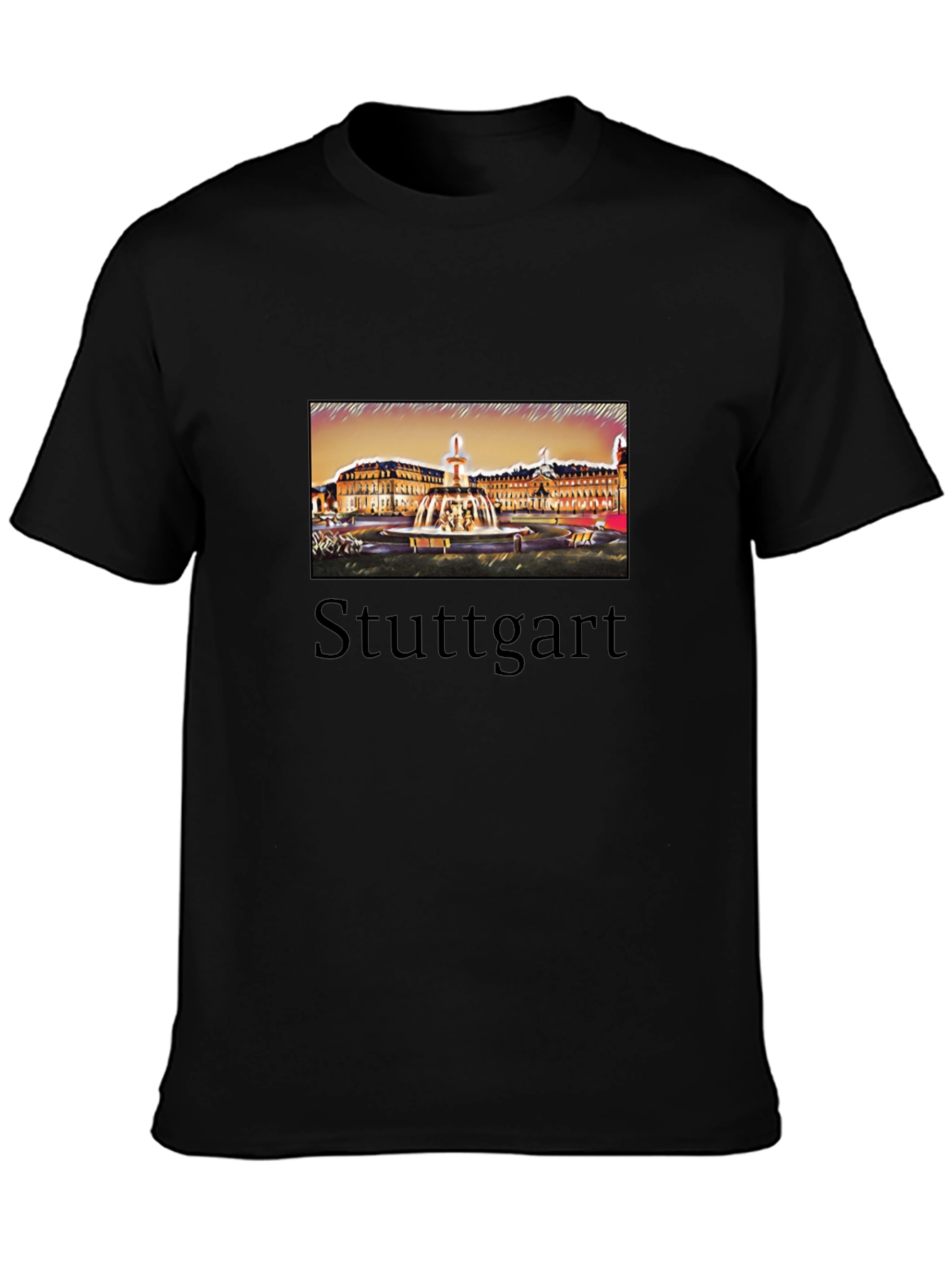 Stuttgart T-Shirt Black City Design
