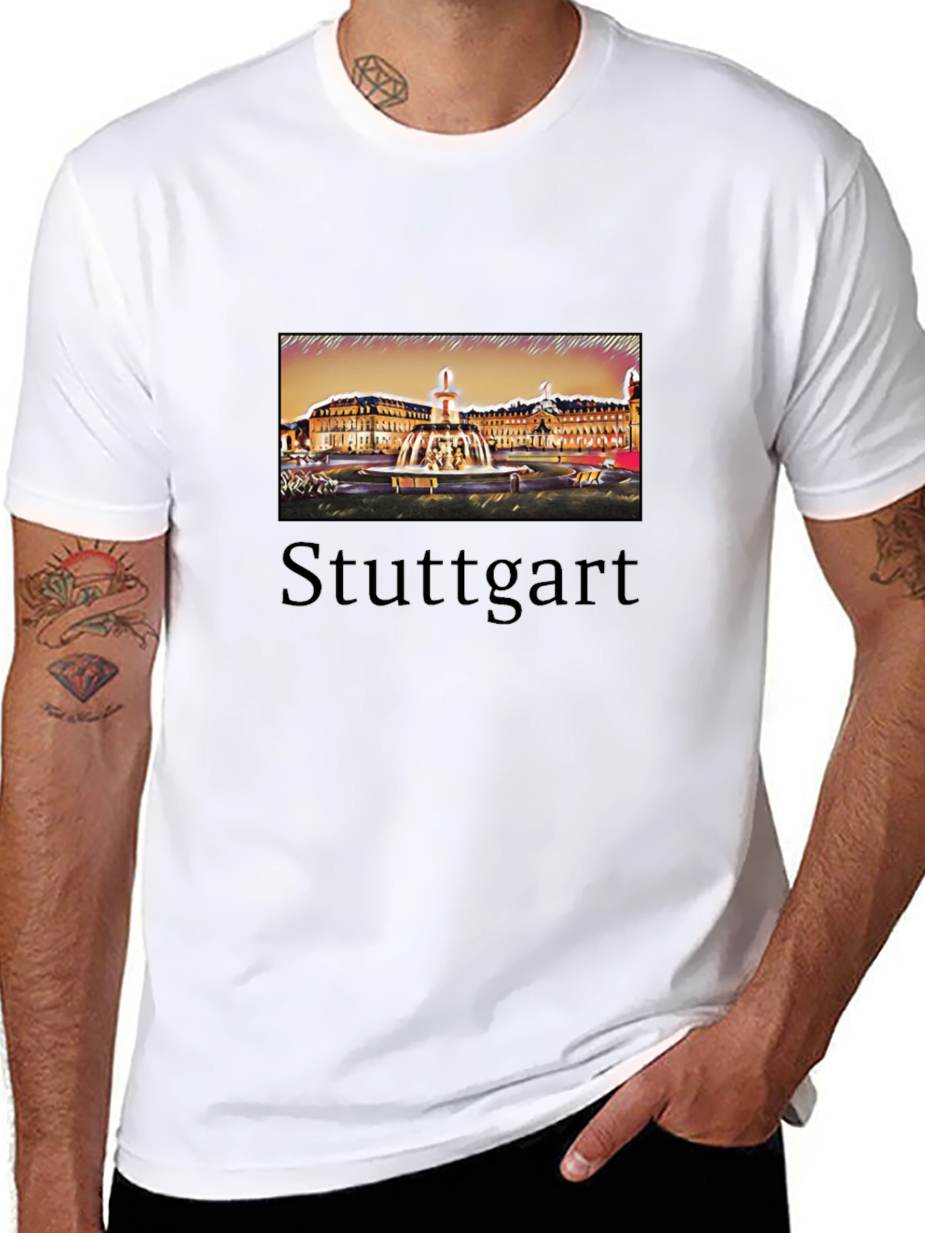 Stuttgart T-Shirt Black City Design