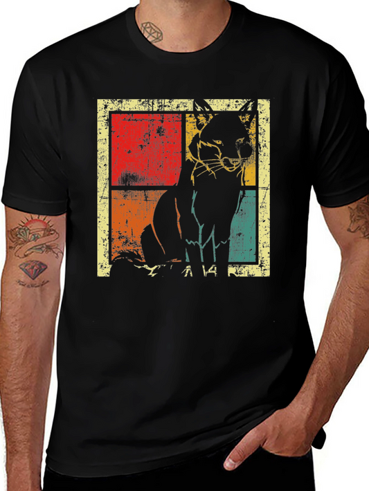 Vintage Lynx Graphic Tee - Retro Animal Lover T-Shirt