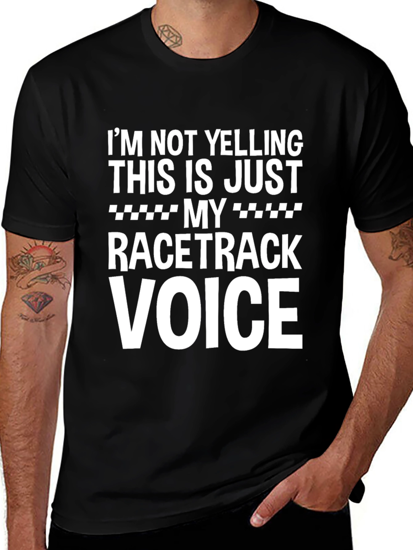 Racetrack Voice Tee - Funny Graphic T-Shirt