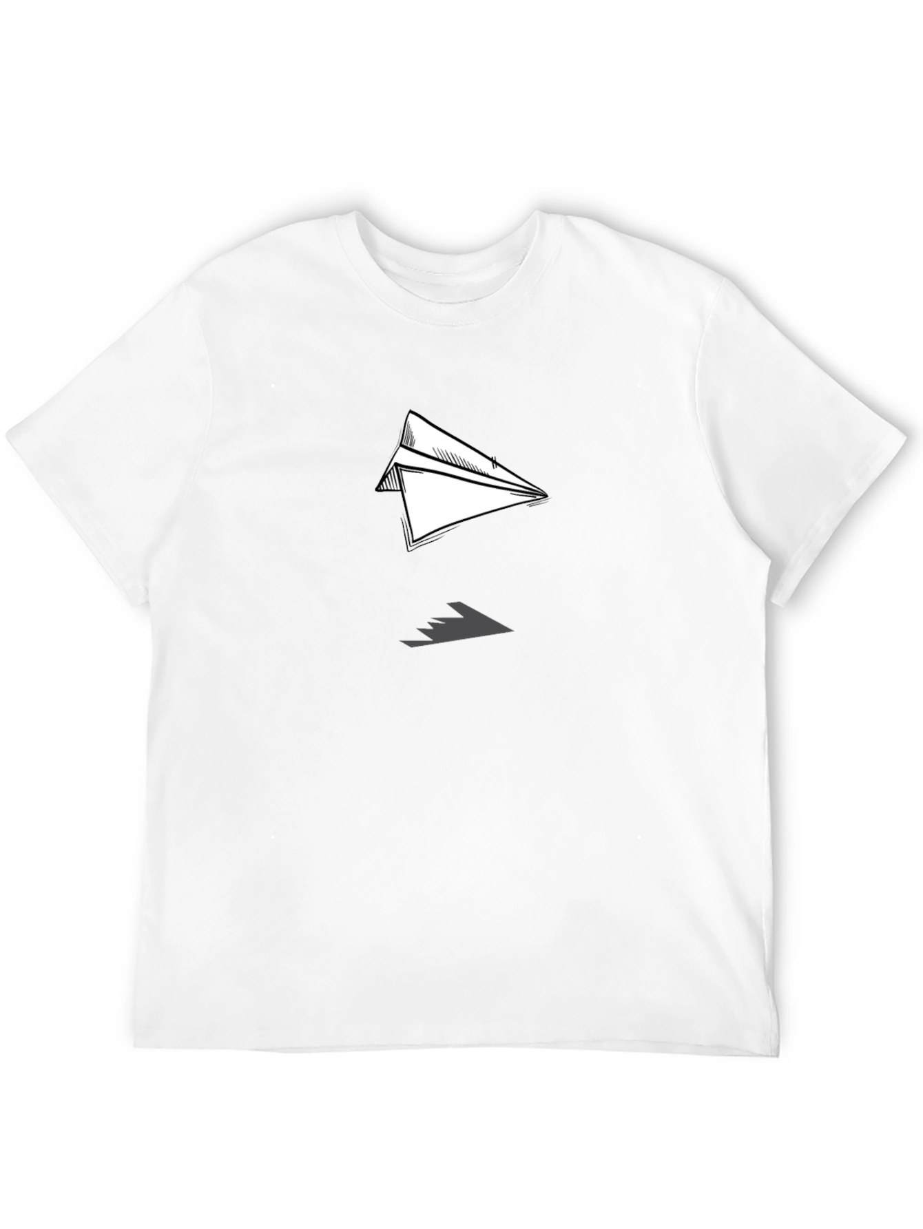 Paper Airplane Graphic Black T-Shirt
