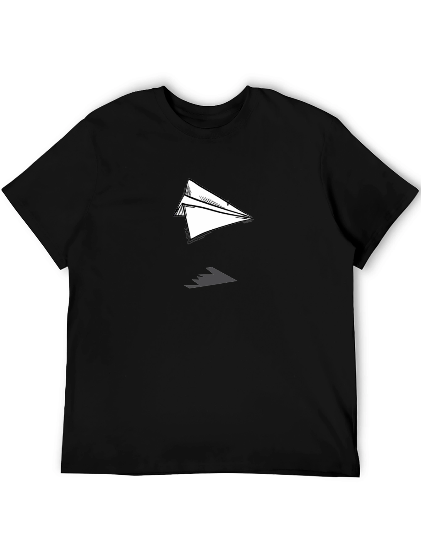 Paper Airplane Graphic Black T-Shirt