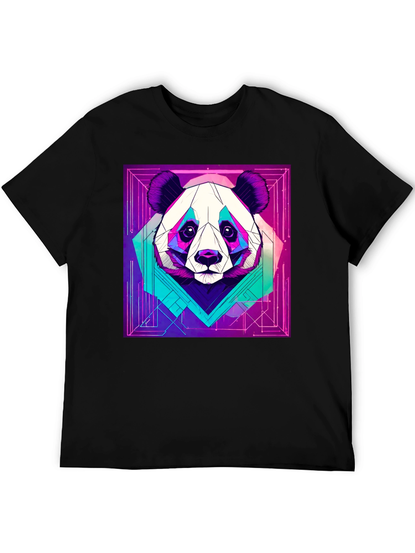 Cyberpunk Panda Graphic Tee - Cool Animal Design