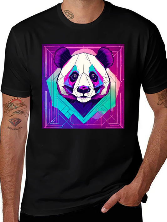 Cyberpunk Panda Graphic Tee - Cool Animal Design