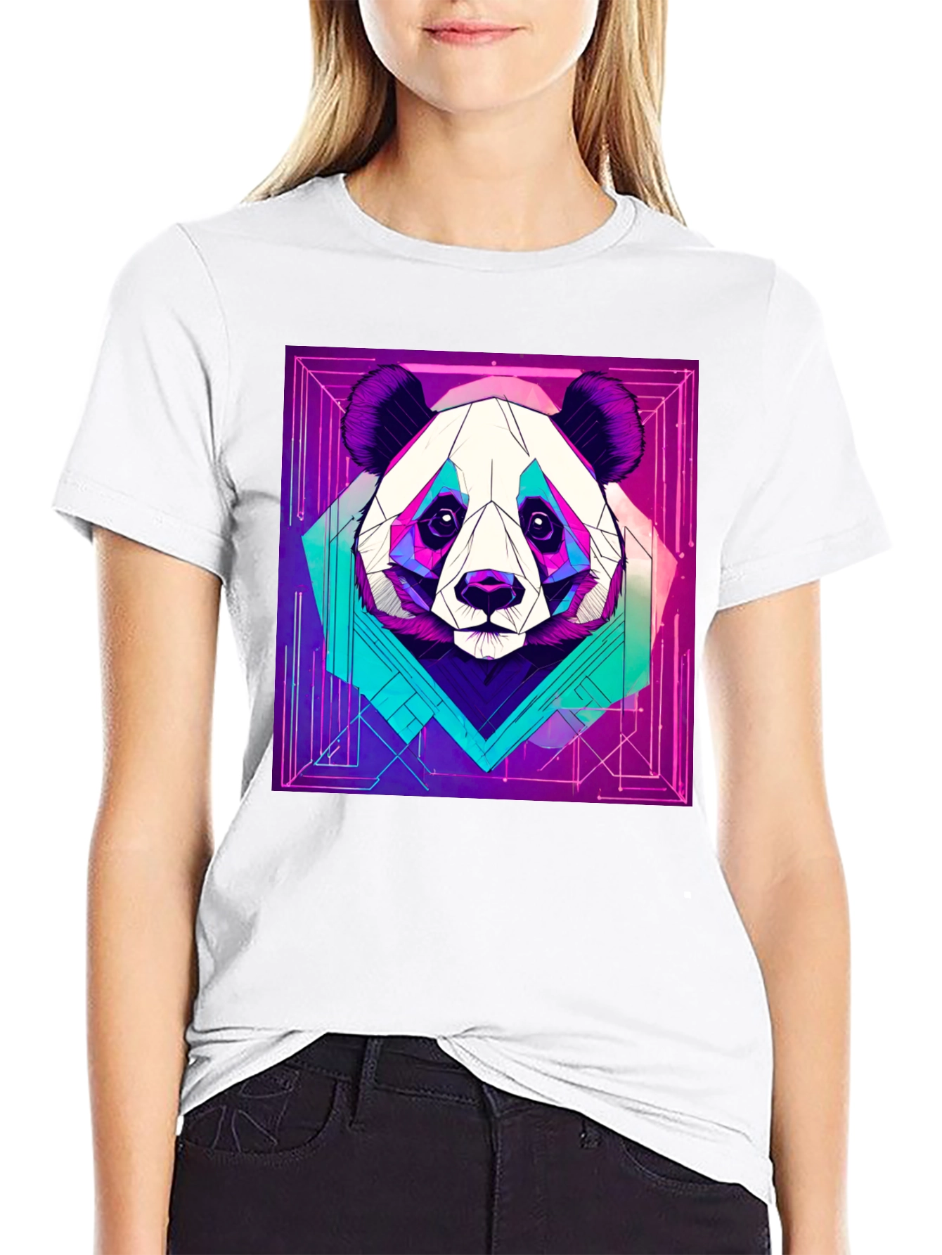 Cyberpunk Panda Graphic Tee - Cool Animal Design