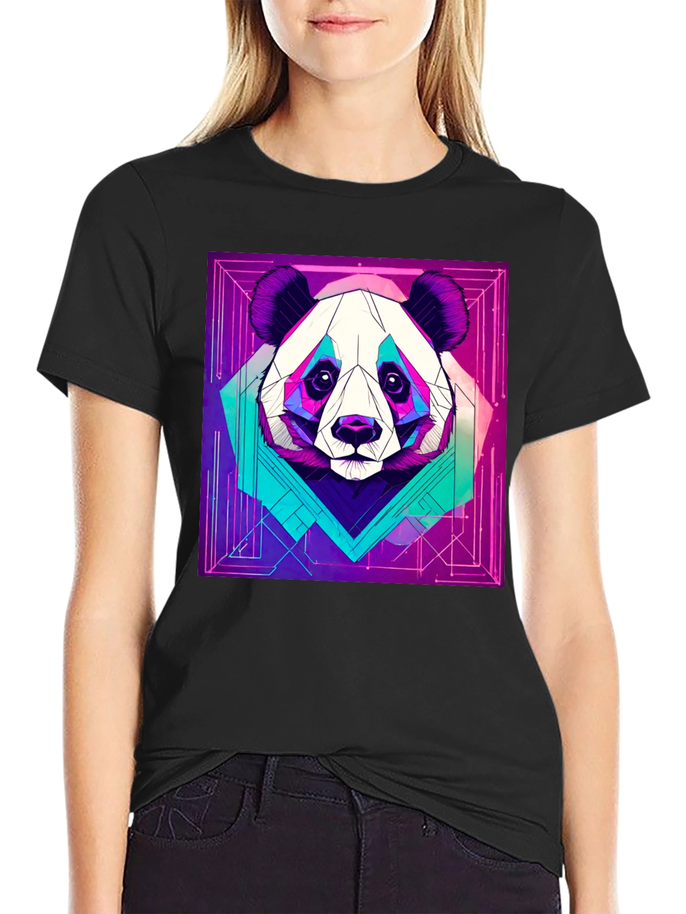 Cyberpunk Panda Graphic Tee - Cool Animal Design