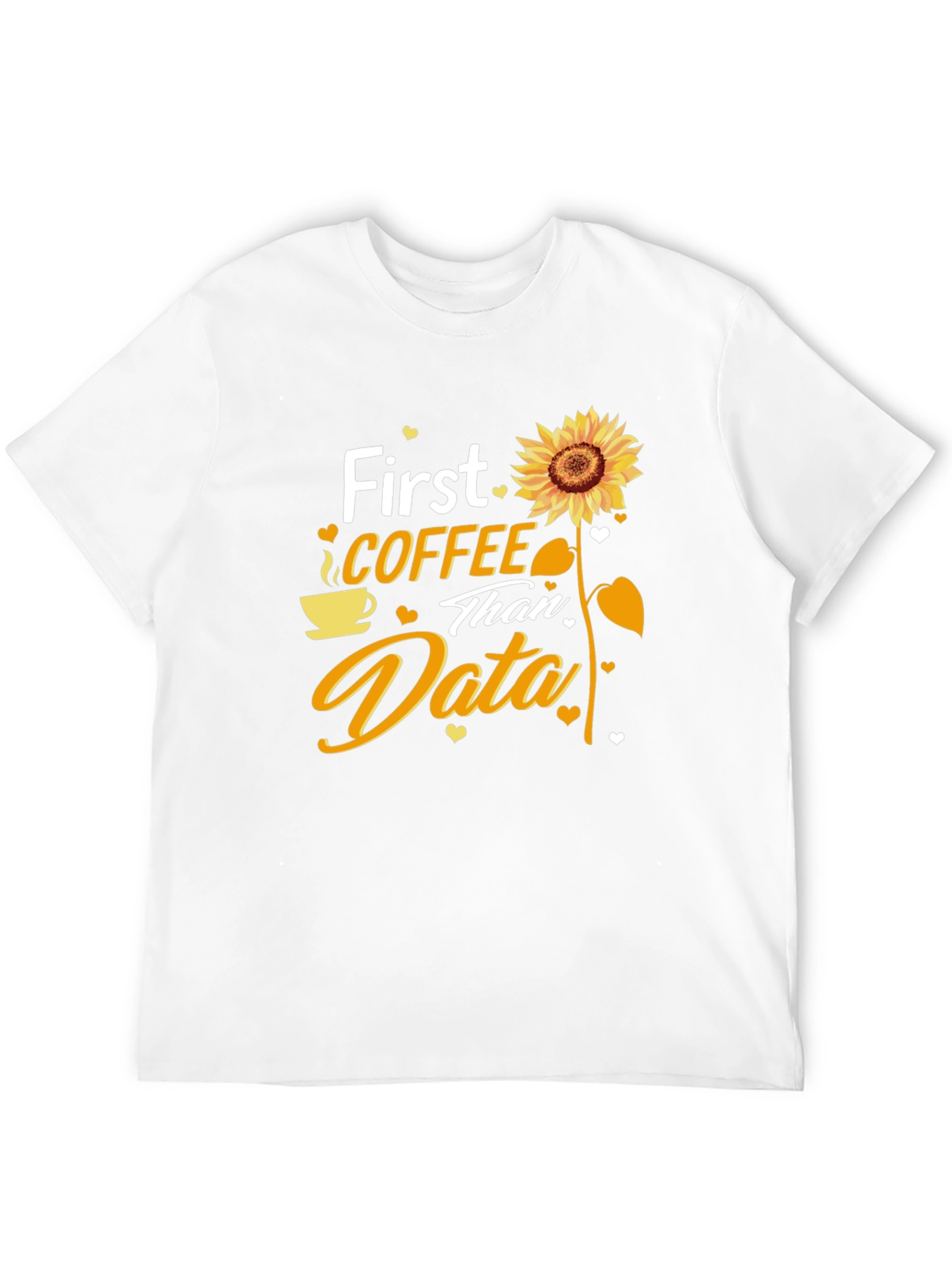 Coffee and Data T-Shirt - Sunflower Design