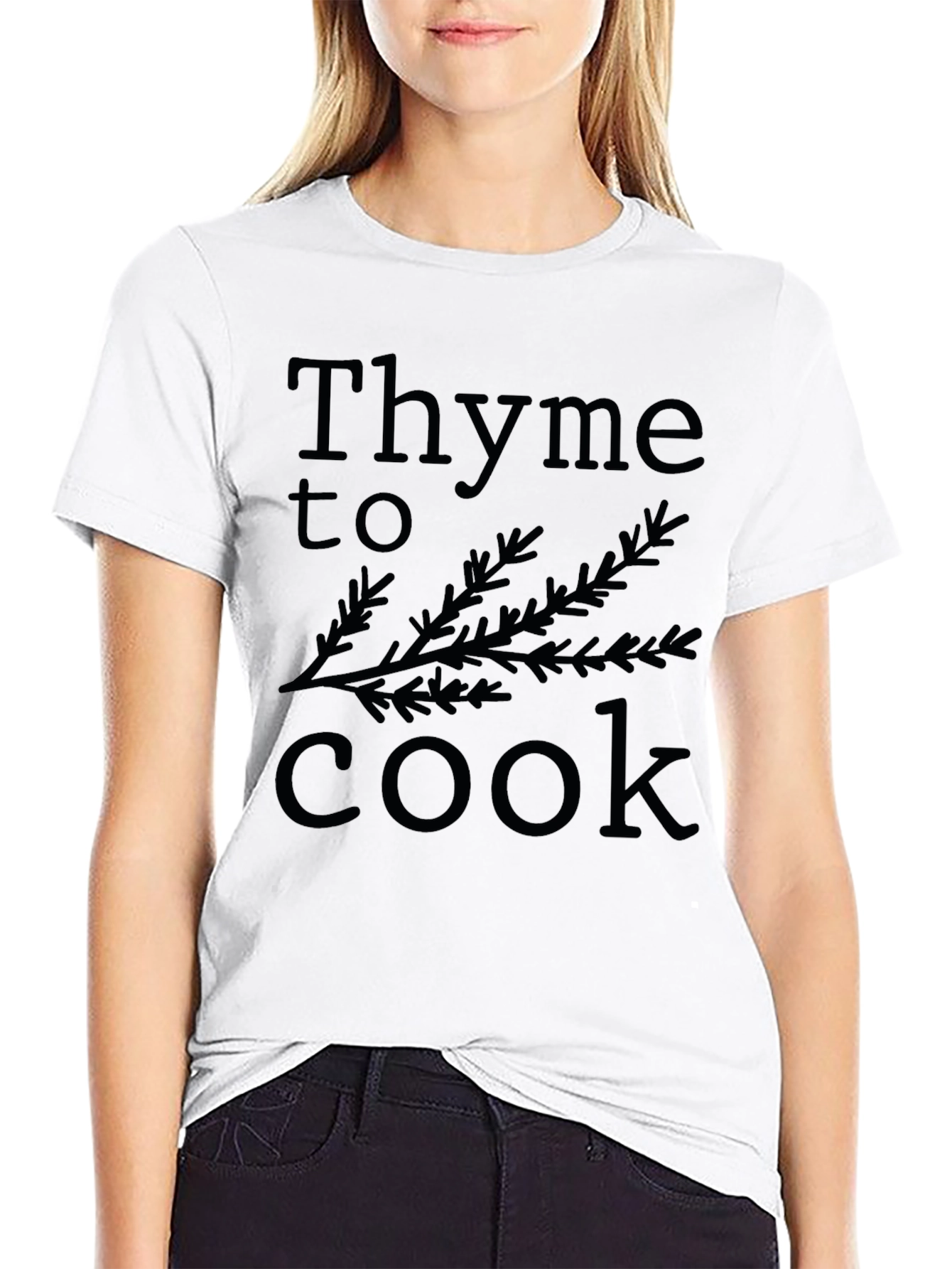 Thyme to Cook Black Graphic T-Shirt