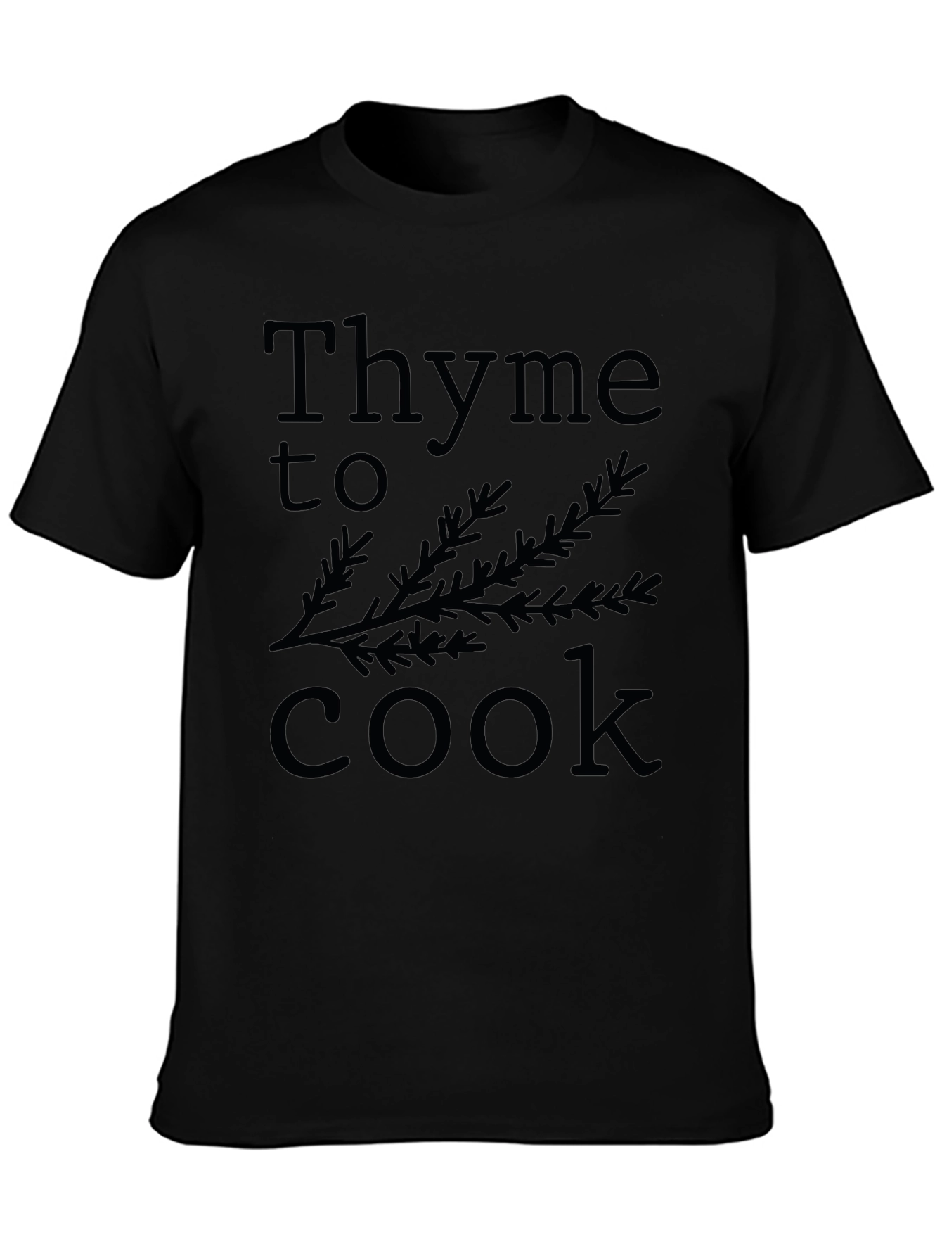 Thyme to Cook Black Graphic T-Shirt