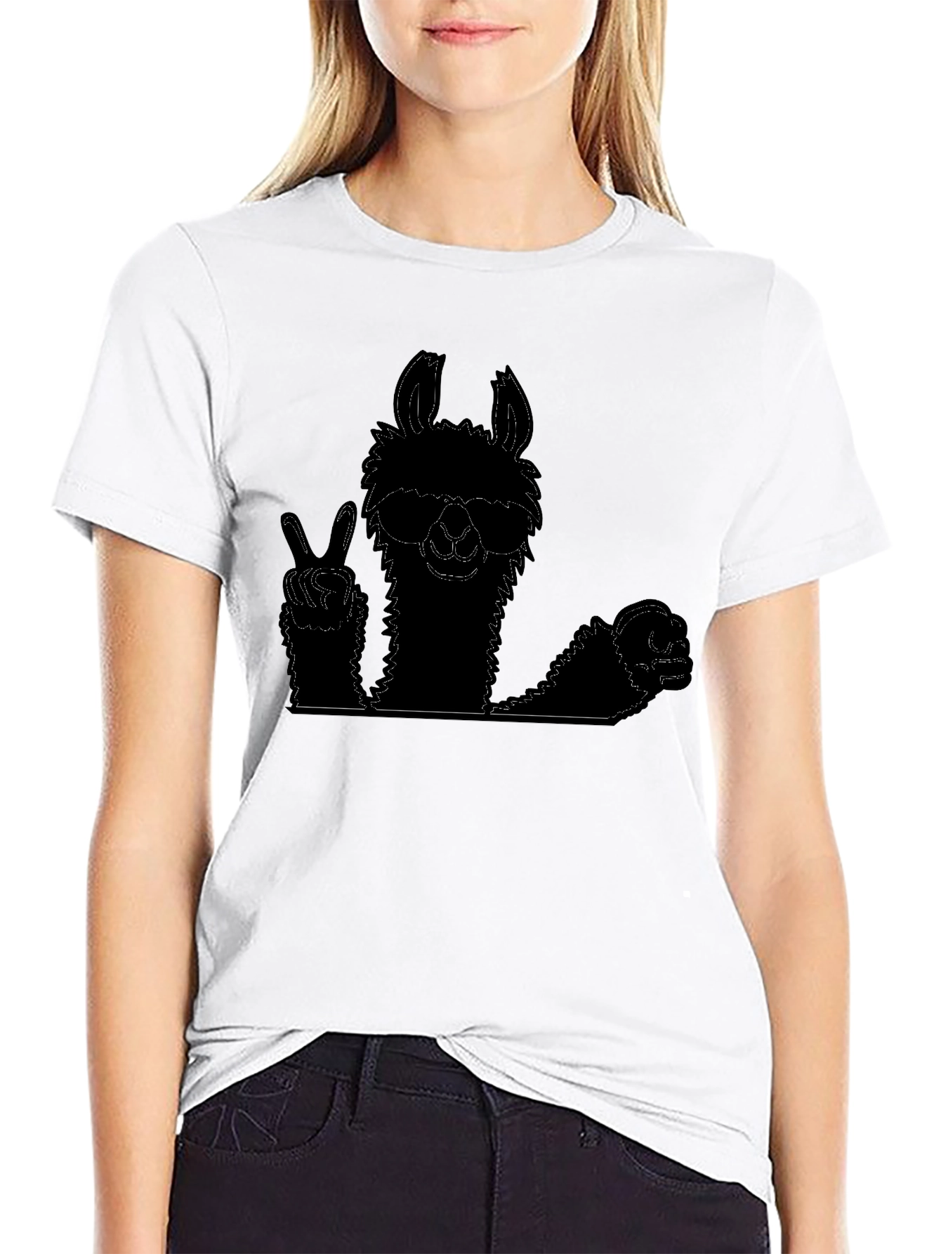 Cool Llama Graphic Tee - Peace Out Style