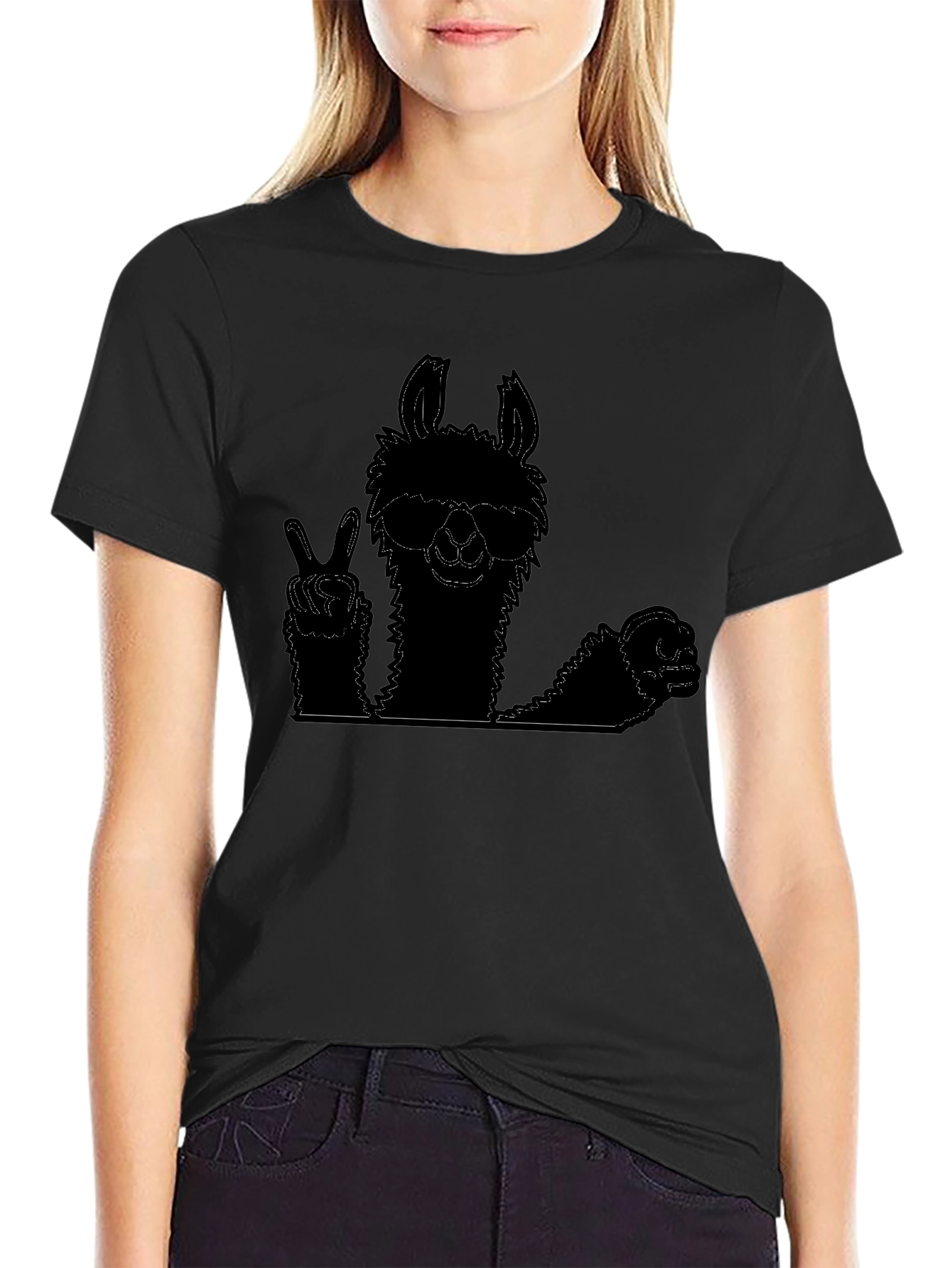 Cool Llama Graphic Tee - Peace Out Style