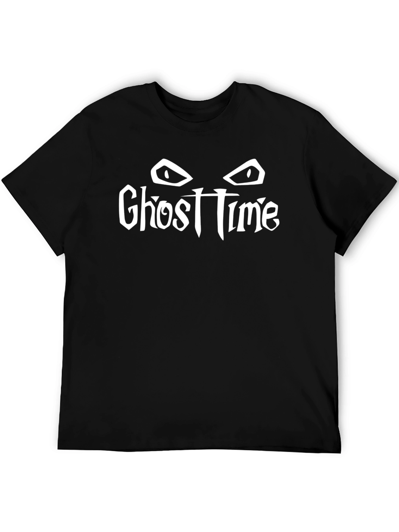 Ghost Time Graphic Tee - Black Cotton T-Shirt