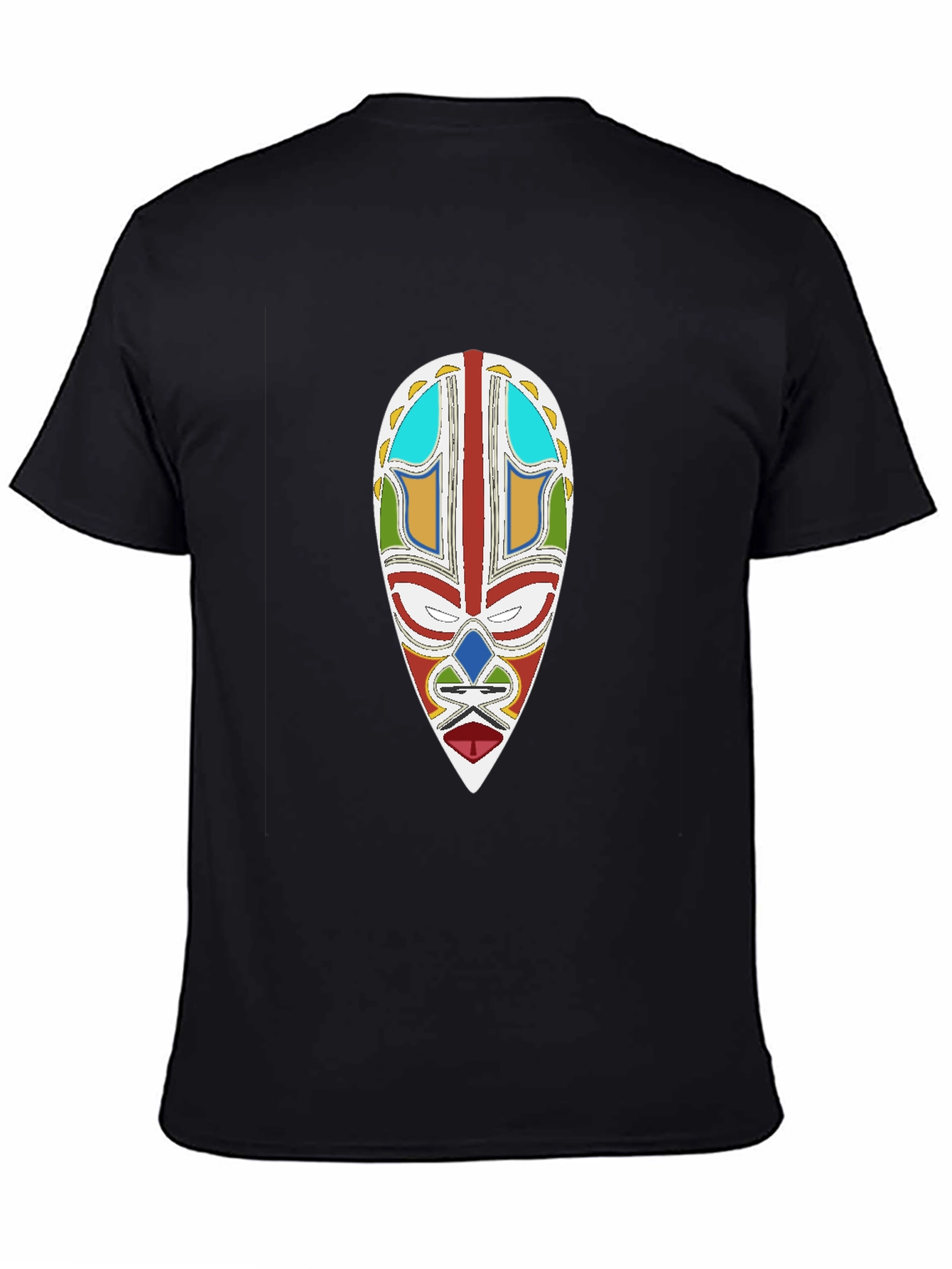 Tribal Mask Graphic Tee - Black Unisex T-Shirt