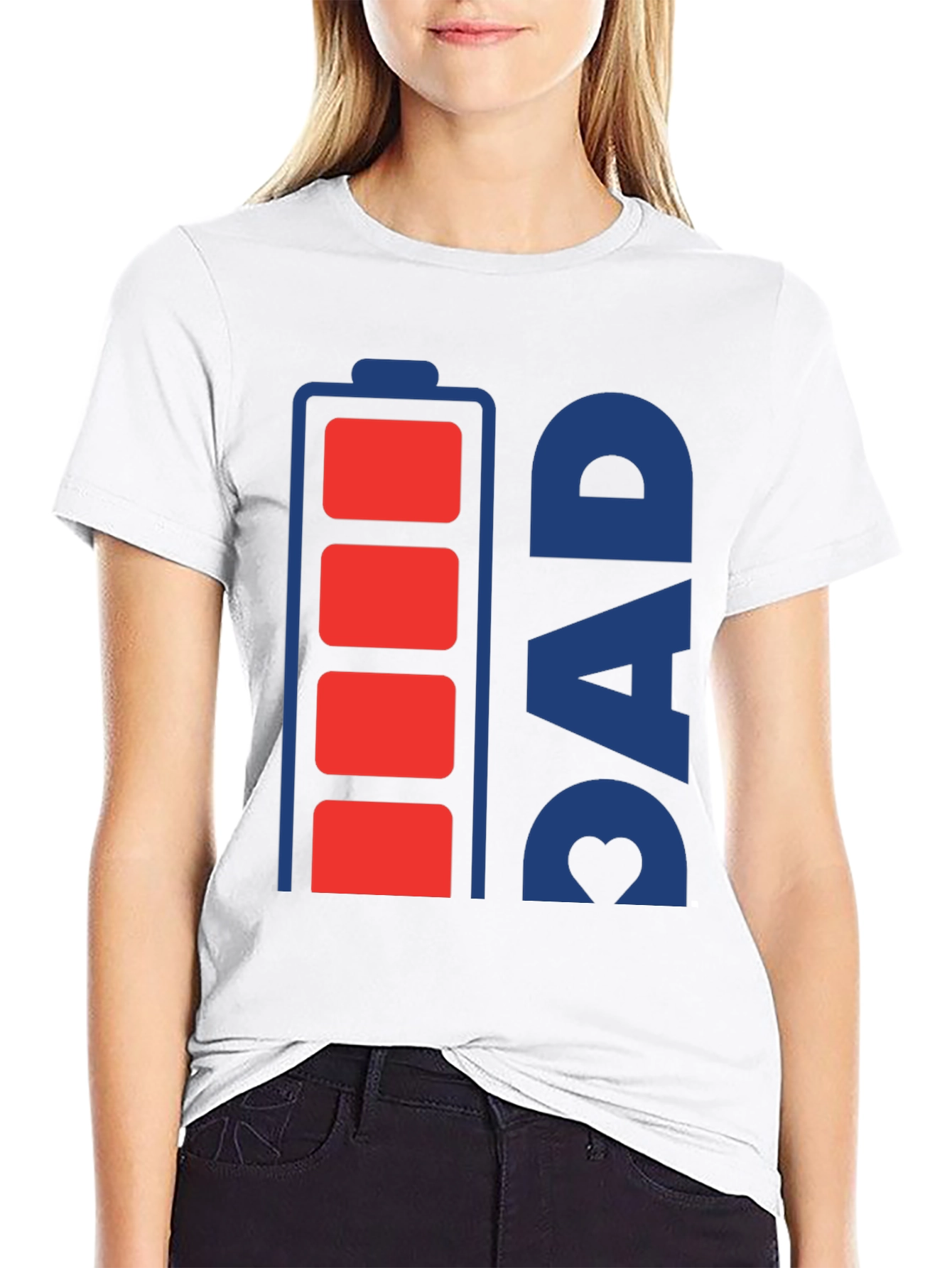 Dads Battery Full Graphic T-Shirt - Fathers Day Gift