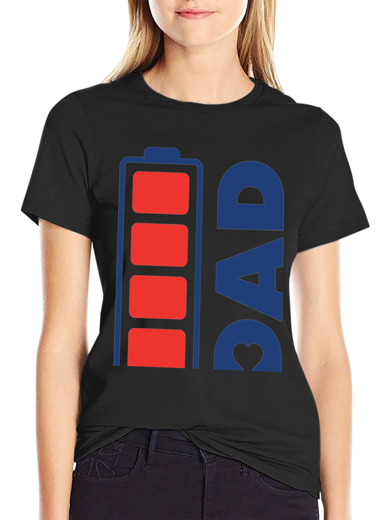 Dads Battery Full Graphic T-Shirt - Fathers Day Gift