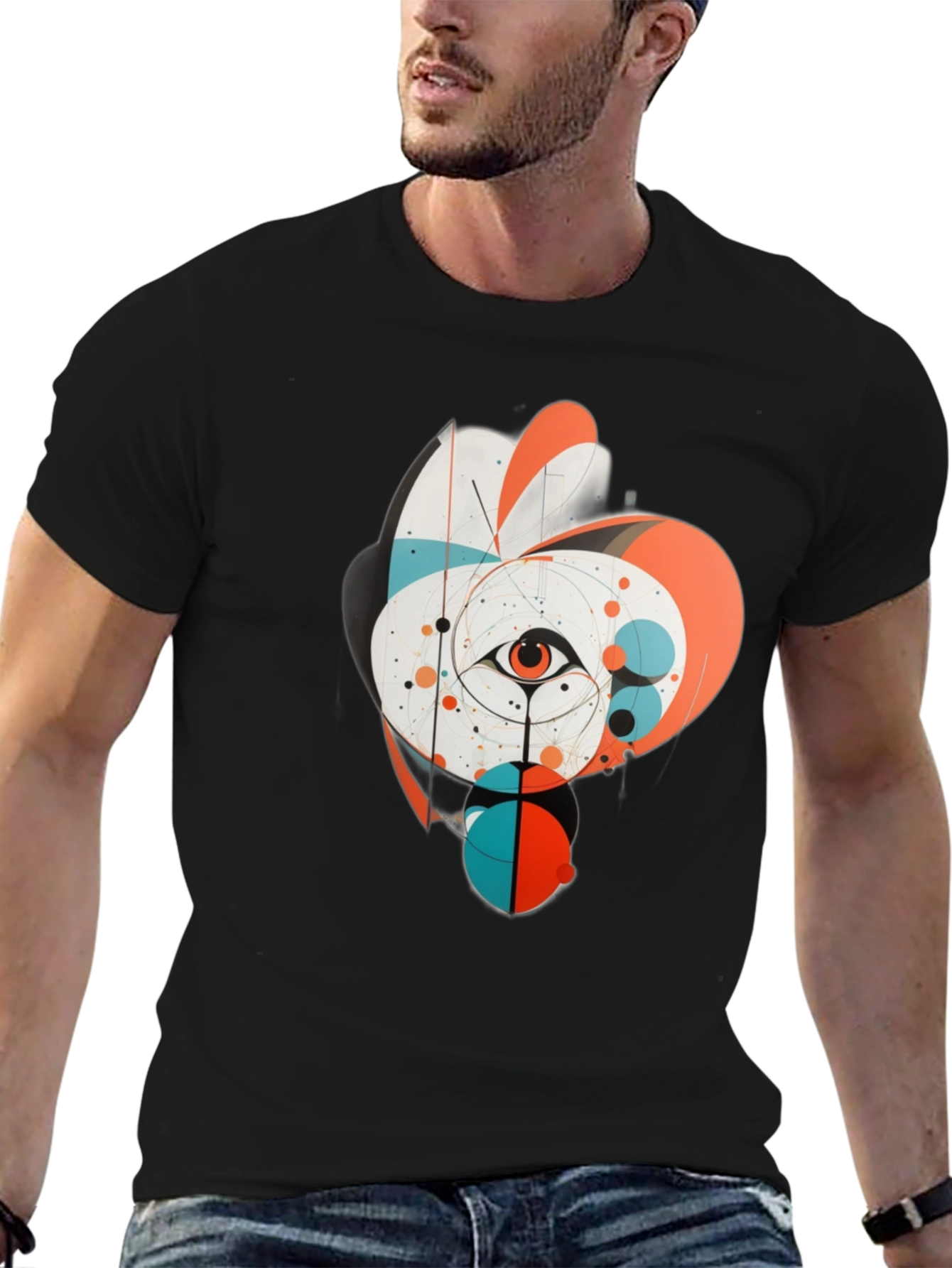 Abstract Eye Graphic Tee - Black
