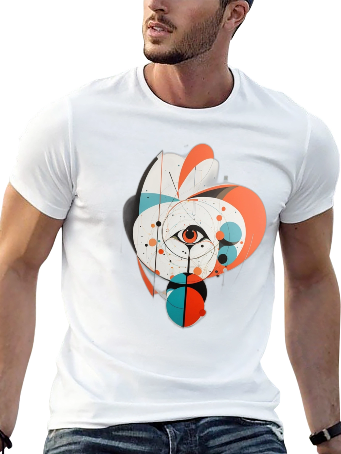 Abstract Eye Graphic Tee - Black