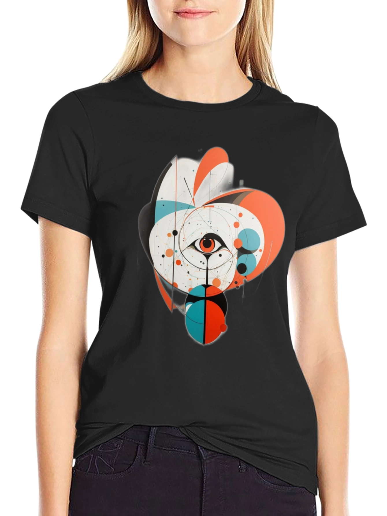 Abstract Eye Graphic Tee - Black